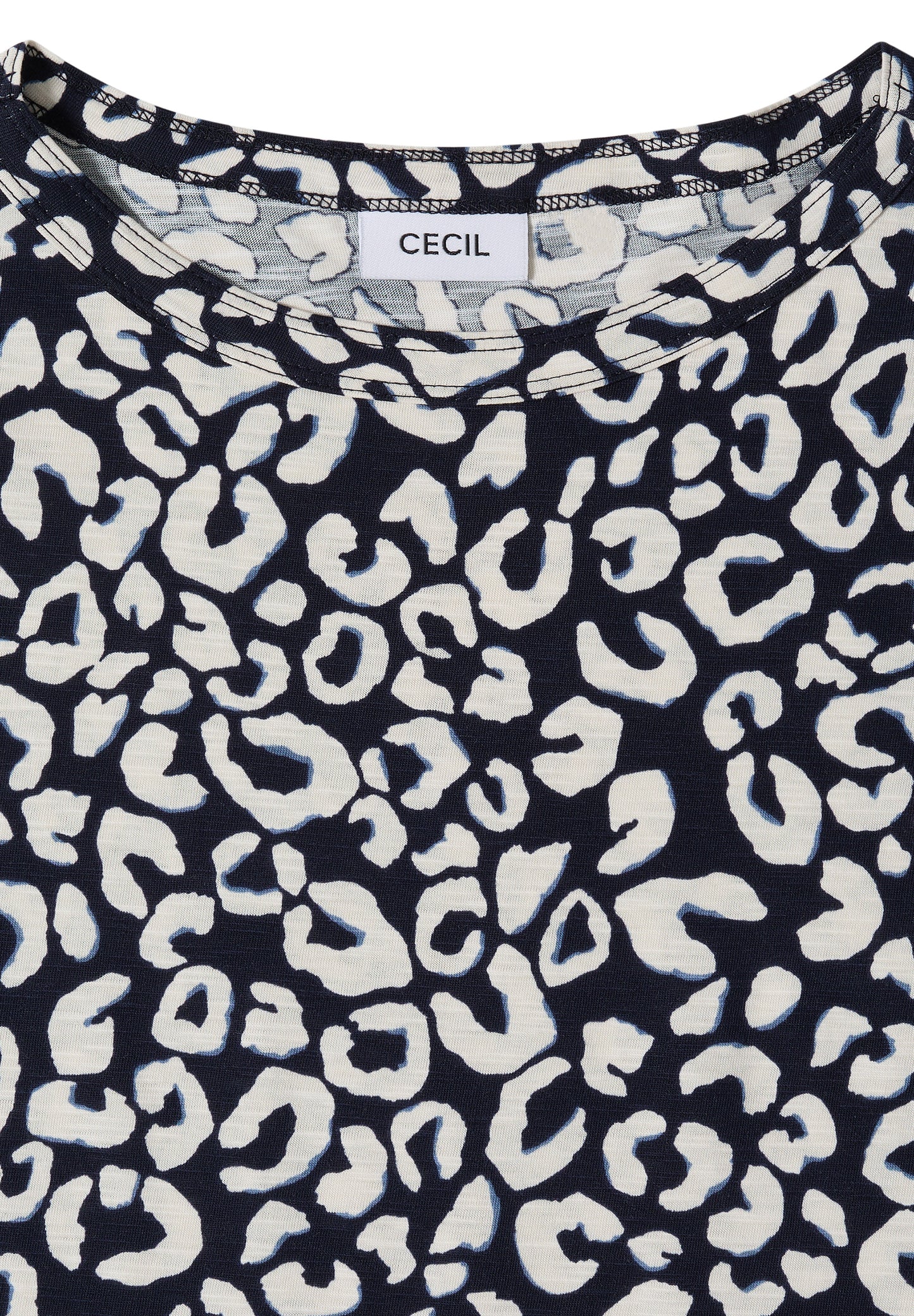 CECIL - Shirt mit Boatneck und Leo-Print - Farbe: urban dark blue