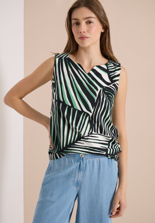 CECIL - Top aus Jersey mit Grafikprint - Farbe: palm breeze green