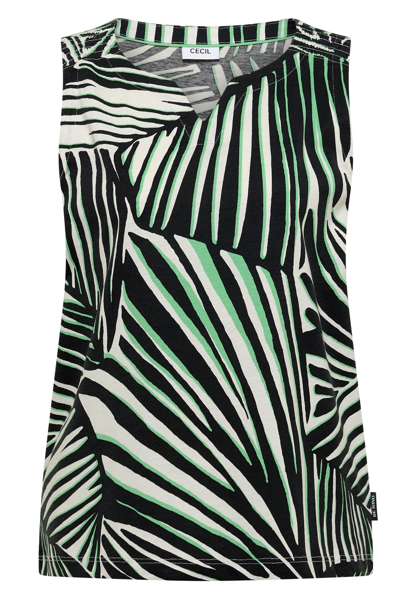 CECIL - Top aus Jersey mit Grafikprint - Farbe: palm breeze green
