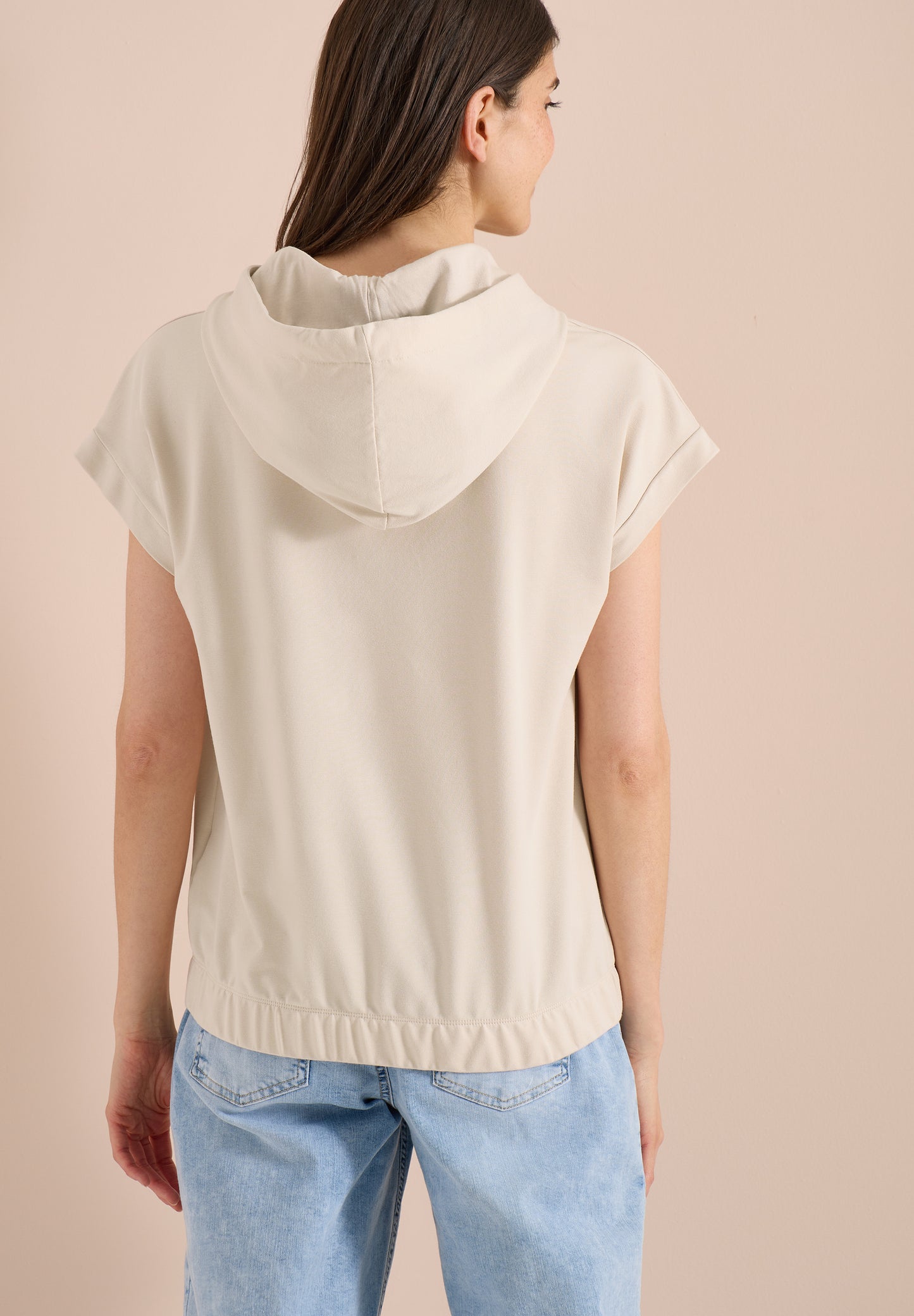 CECIL - T-Shirt mit Hoodie und Printdetail - Farbe: pearl beige