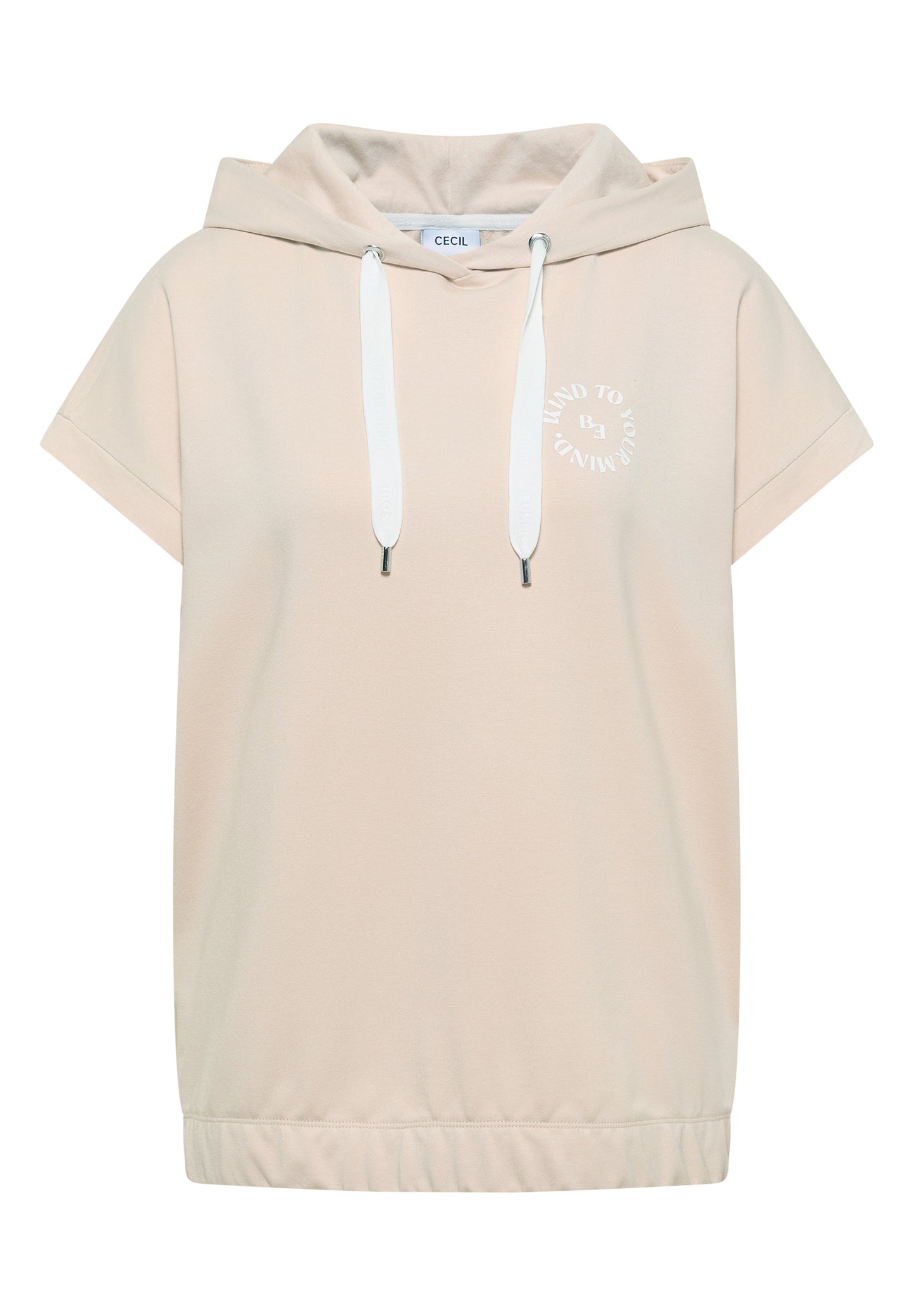 CECIL - T-Shirt mit Hoodie und Printdetail - Farbe: pearl beige