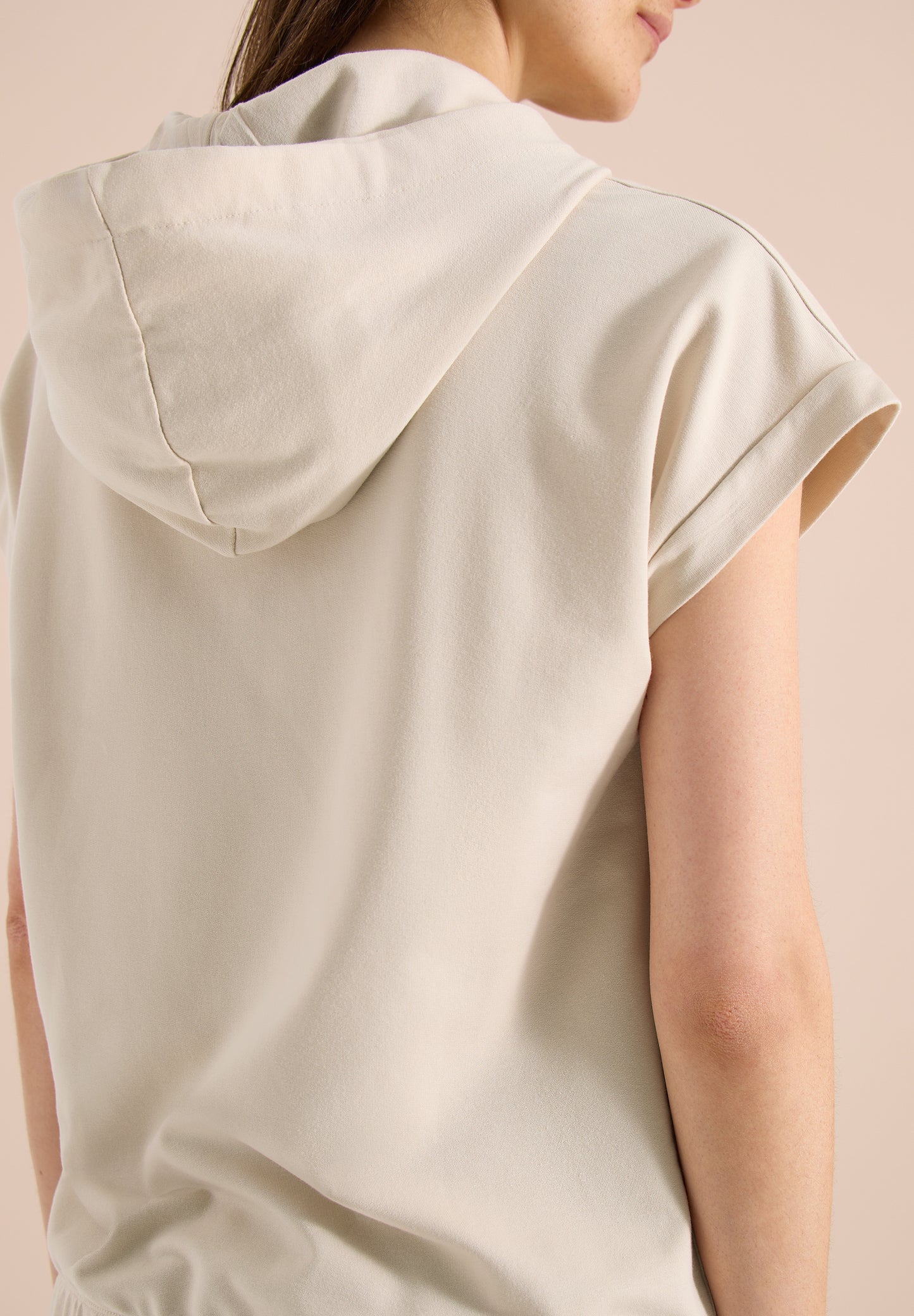 CECIL - T-Shirt mit Hoodie und Printdetail - Farbe: pearl beige