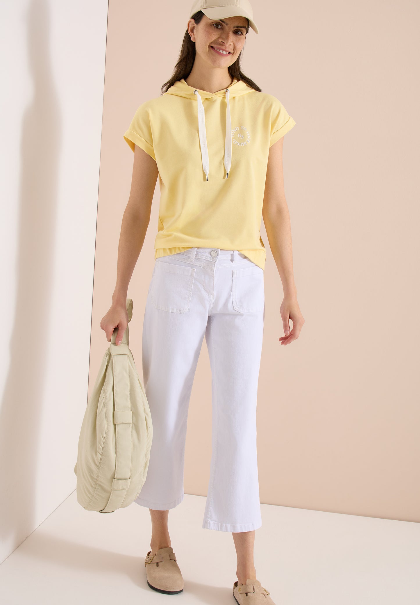 CECIL - T-Shirt mit Hoodie und Printdetail - Farbe: buttermilk yellow