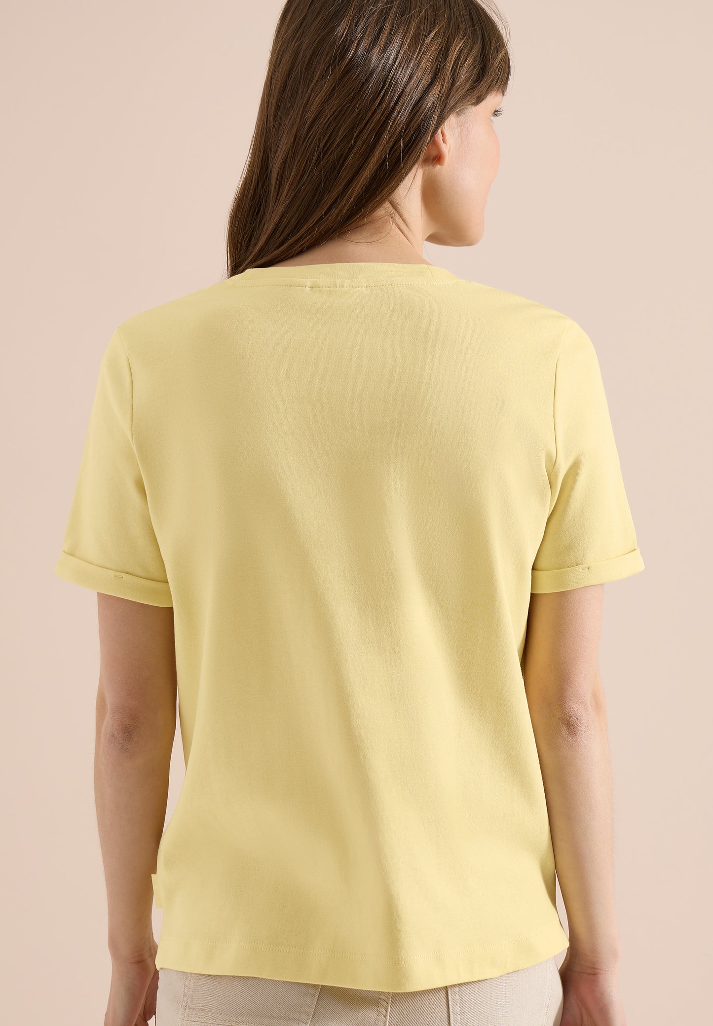 CECIL - T-Shirt mit Rundhals und Print-Detail - Farbe: buttermilk yellow