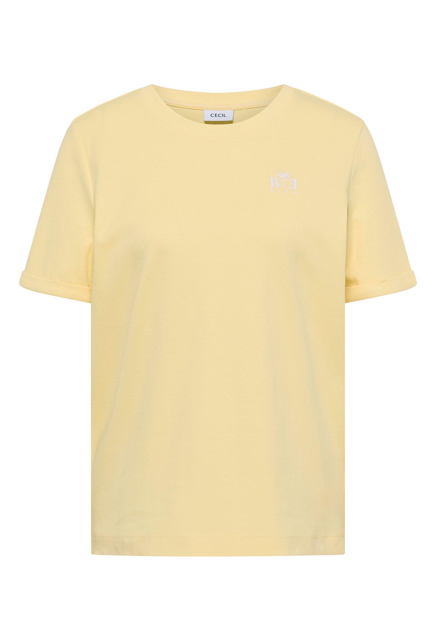 CECIL - T-Shirt mit Rundhals und Print-Detail - Farbe: buttermilk yellow
