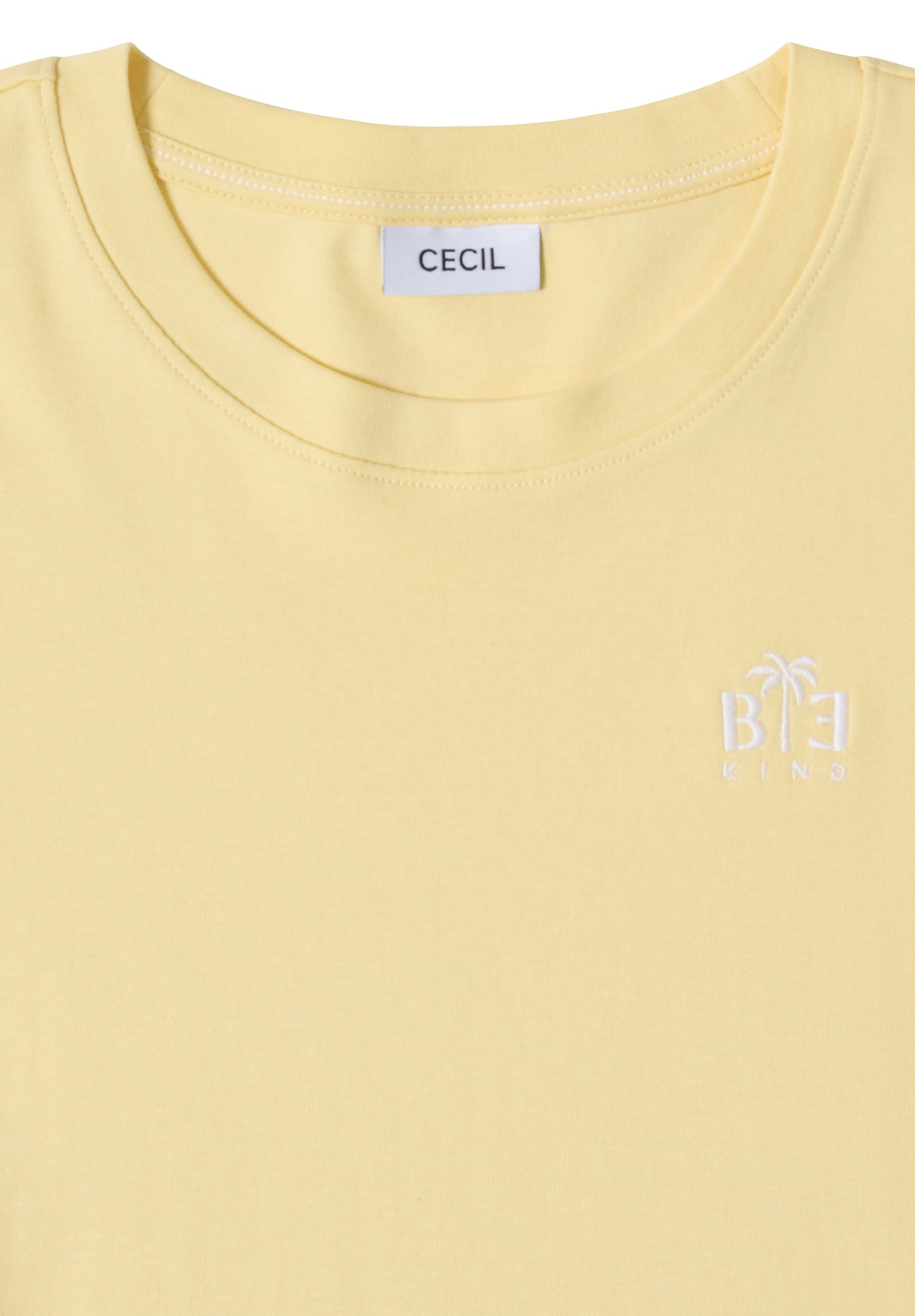 CECIL - T-Shirt mit Rundhals und Print-Detail - Farbe: buttermilk yellow