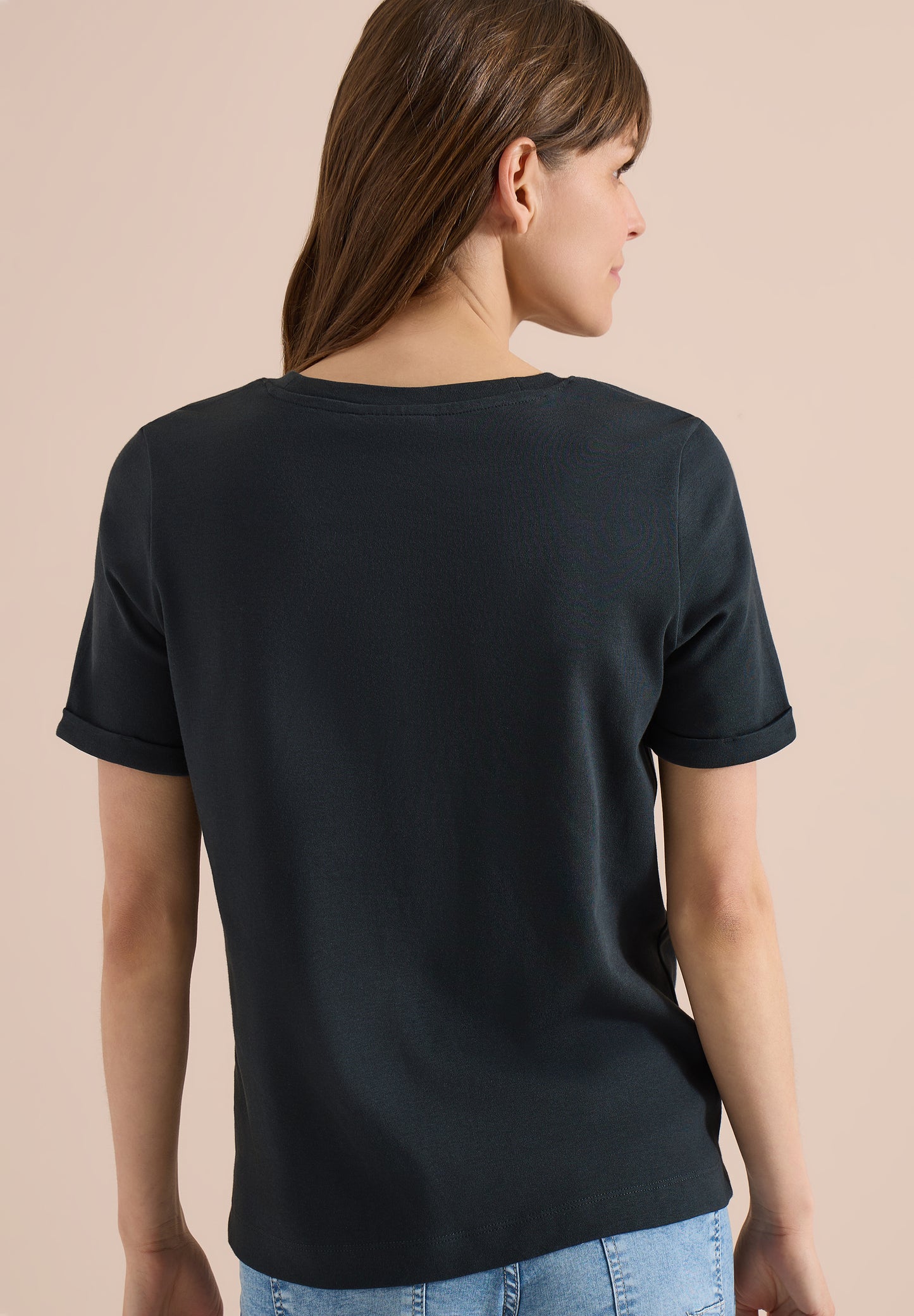 CECIL - T-Shirt mit Rundhals und Print-Detail - Farbe: palm breeze green