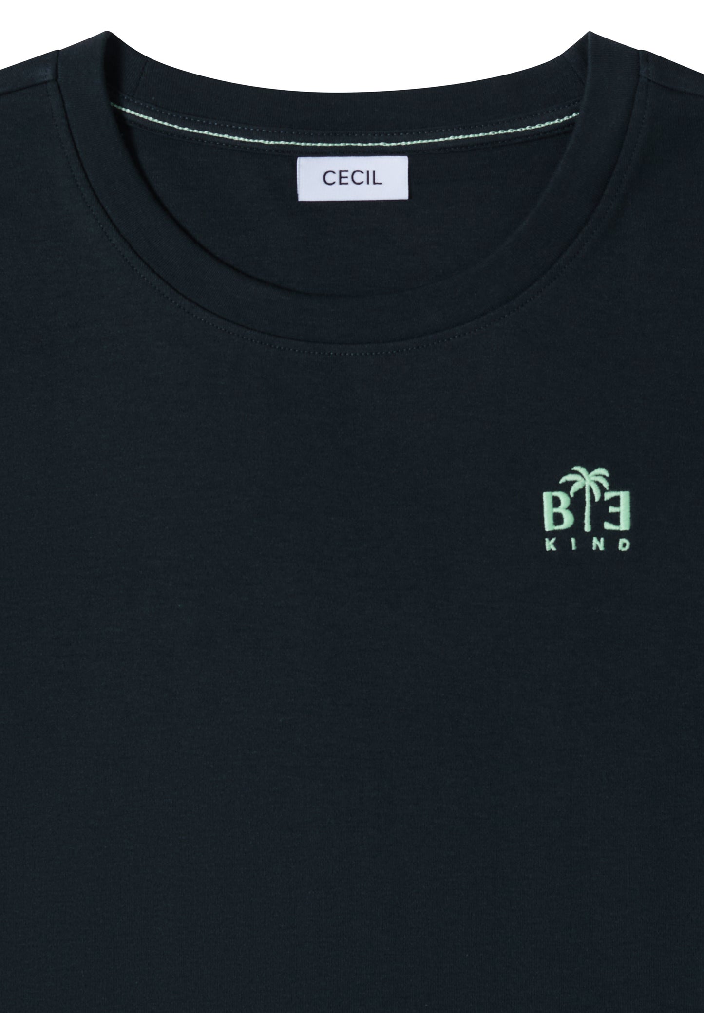 CECIL - T-Shirt mit Rundhals und Print-Detail - Farbe: palm breeze green