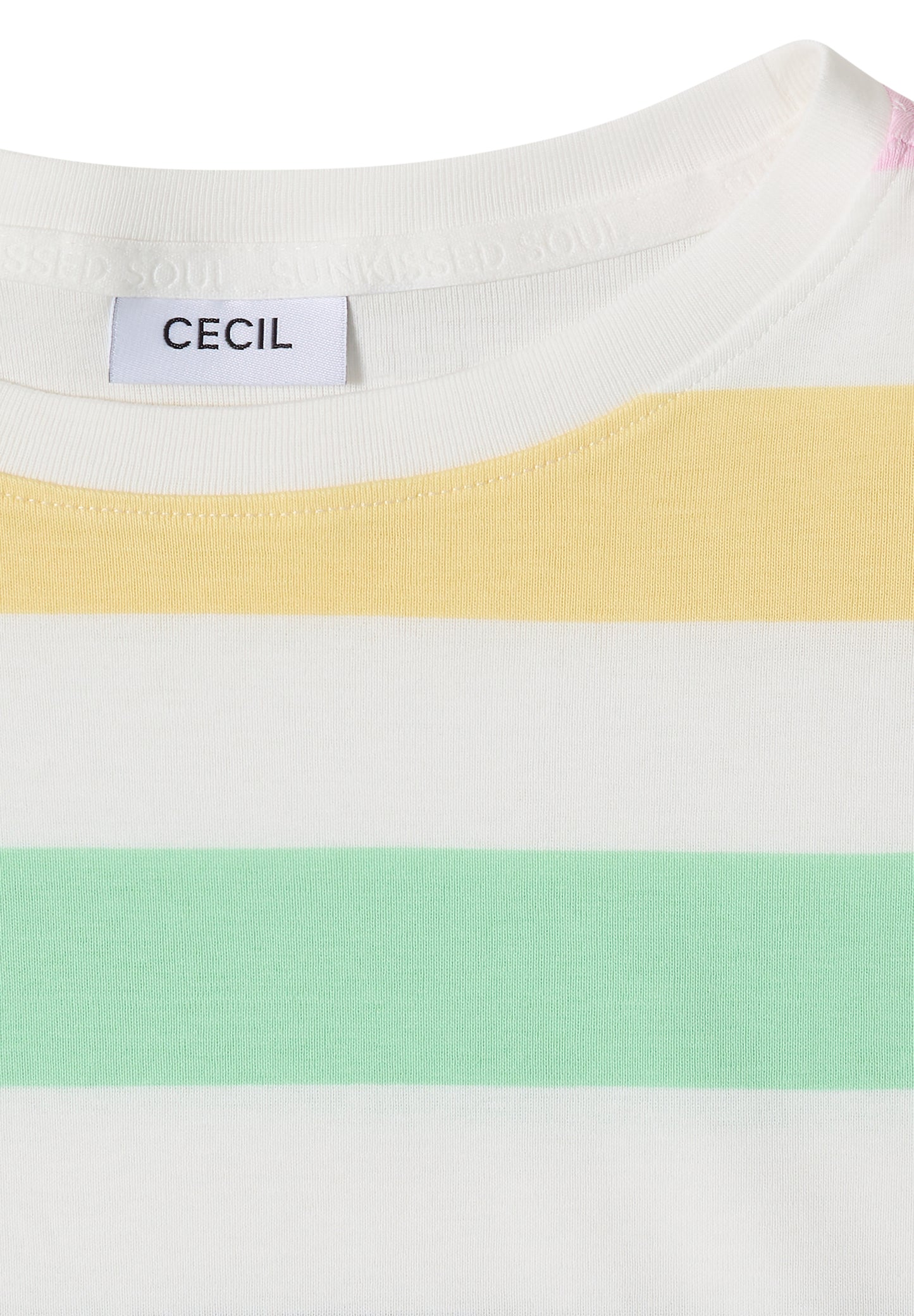CECIL - T-Shirt mit Multicolor Streifen - Farbe: vanilla white