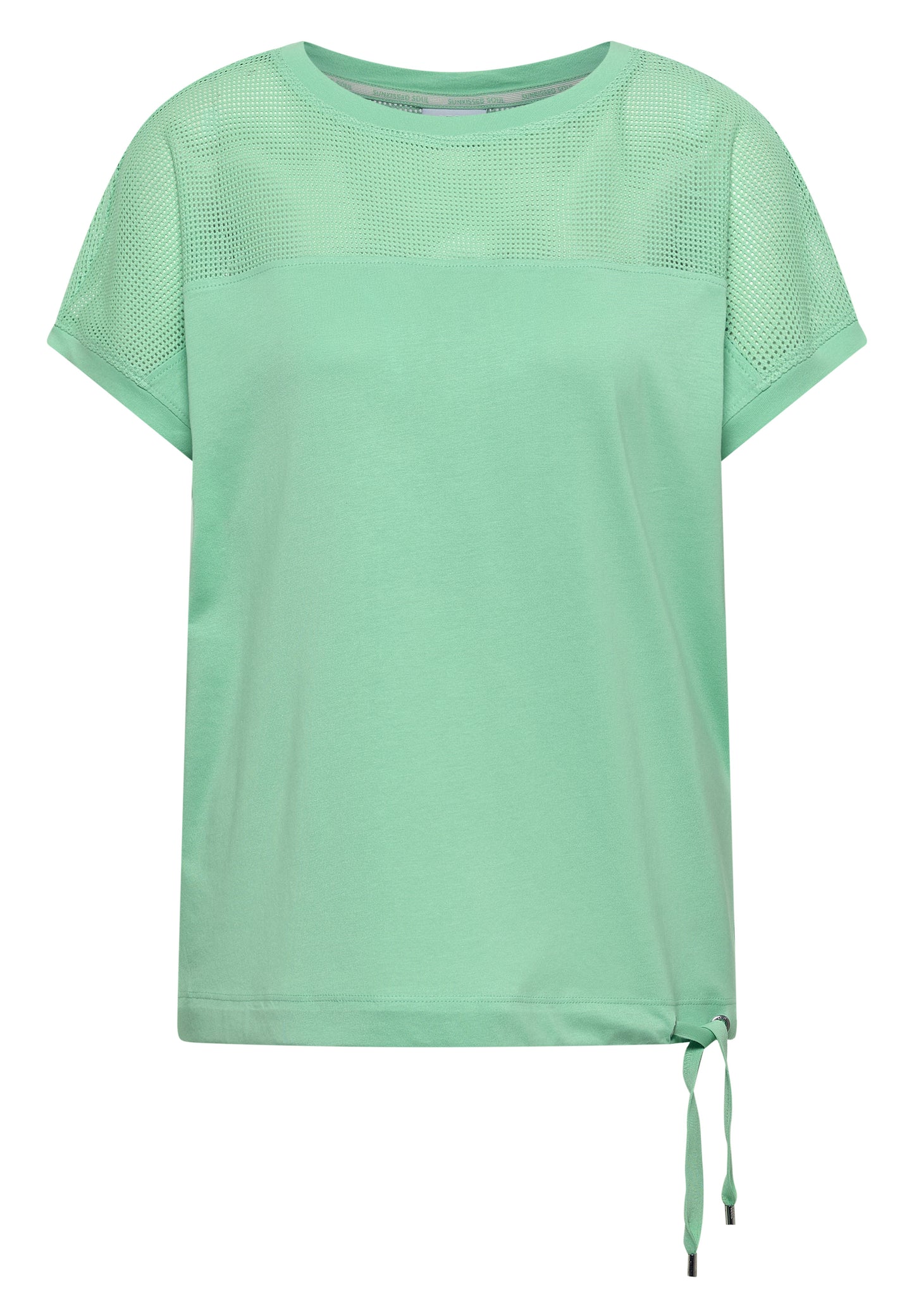 CECIL - T-Shirt mit Boatneck und Mesh-Einsatz - Farbe: juicy lime