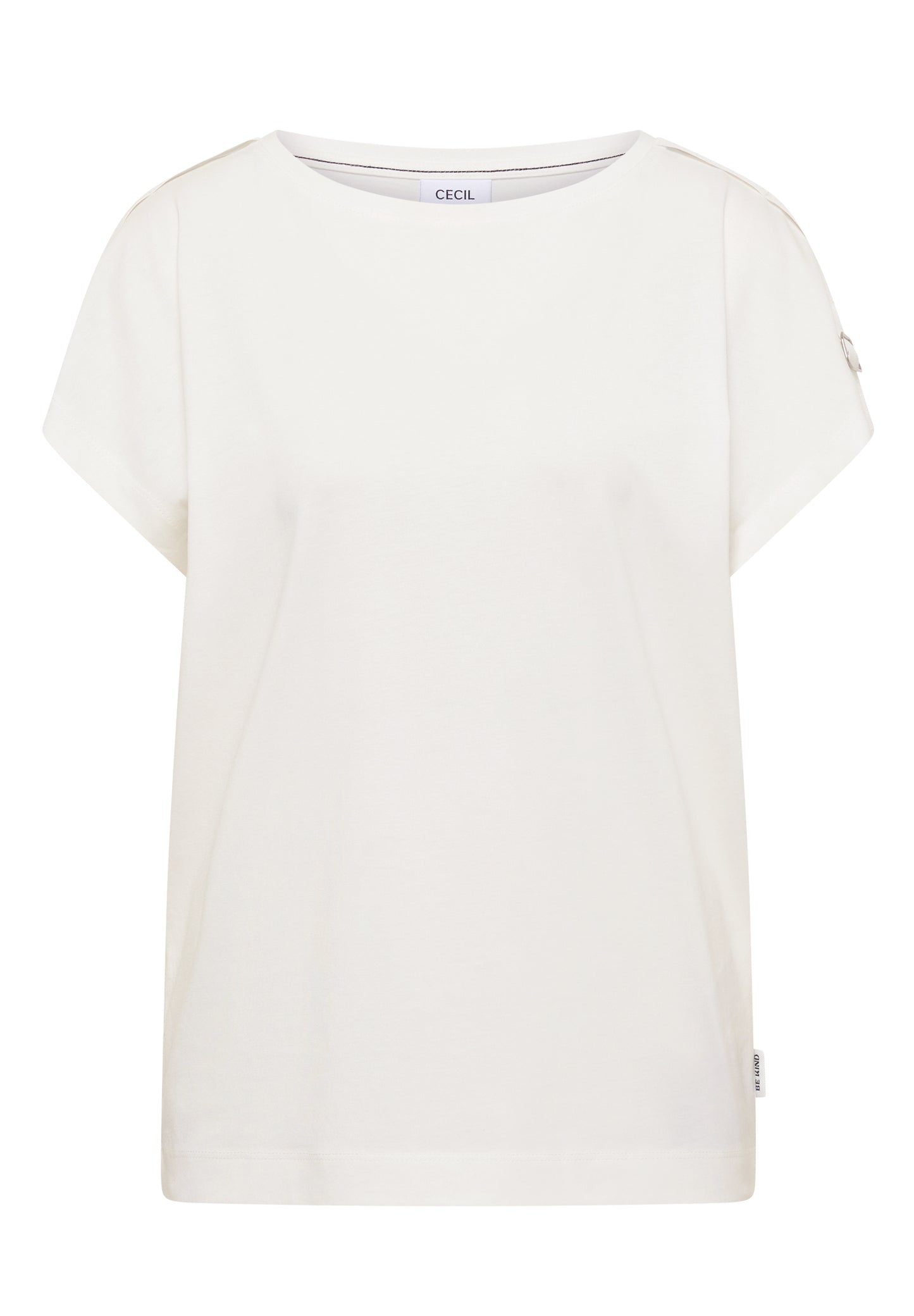 CECIL - Kurzarm Shirt mit Schnallendetail - Farbe: vanilla white