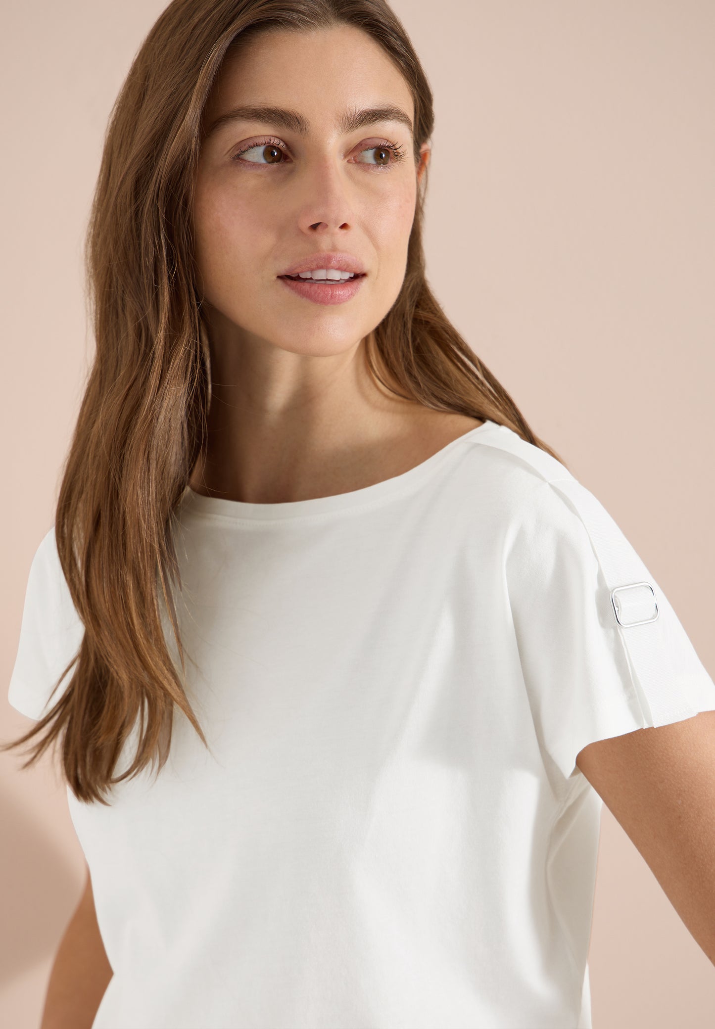 CECIL - Kurzarm Shirt mit Schnallendetail - Farbe: vanilla white