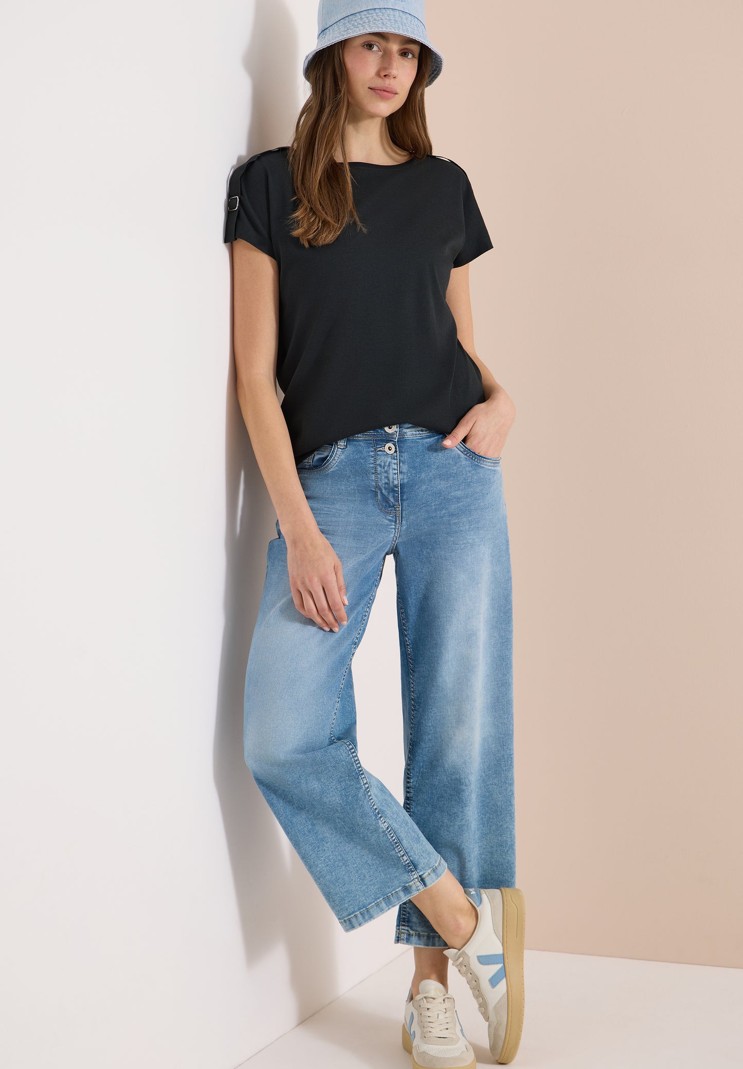 CECIL - Kurzarm Shirt mit Schnallendetail - Farbe: palm breeze green