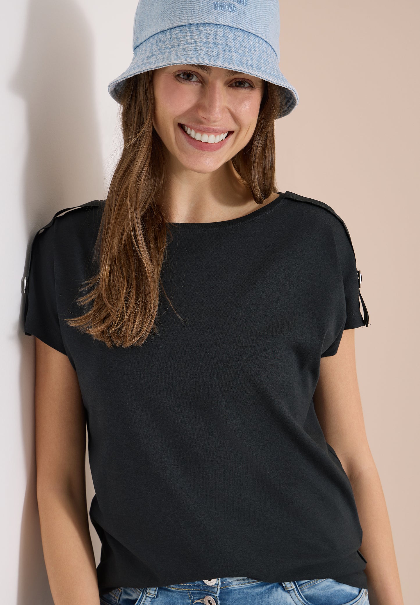 CECIL - Kurzarm Shirt mit Schnallendetail - Farbe: palm breeze green
