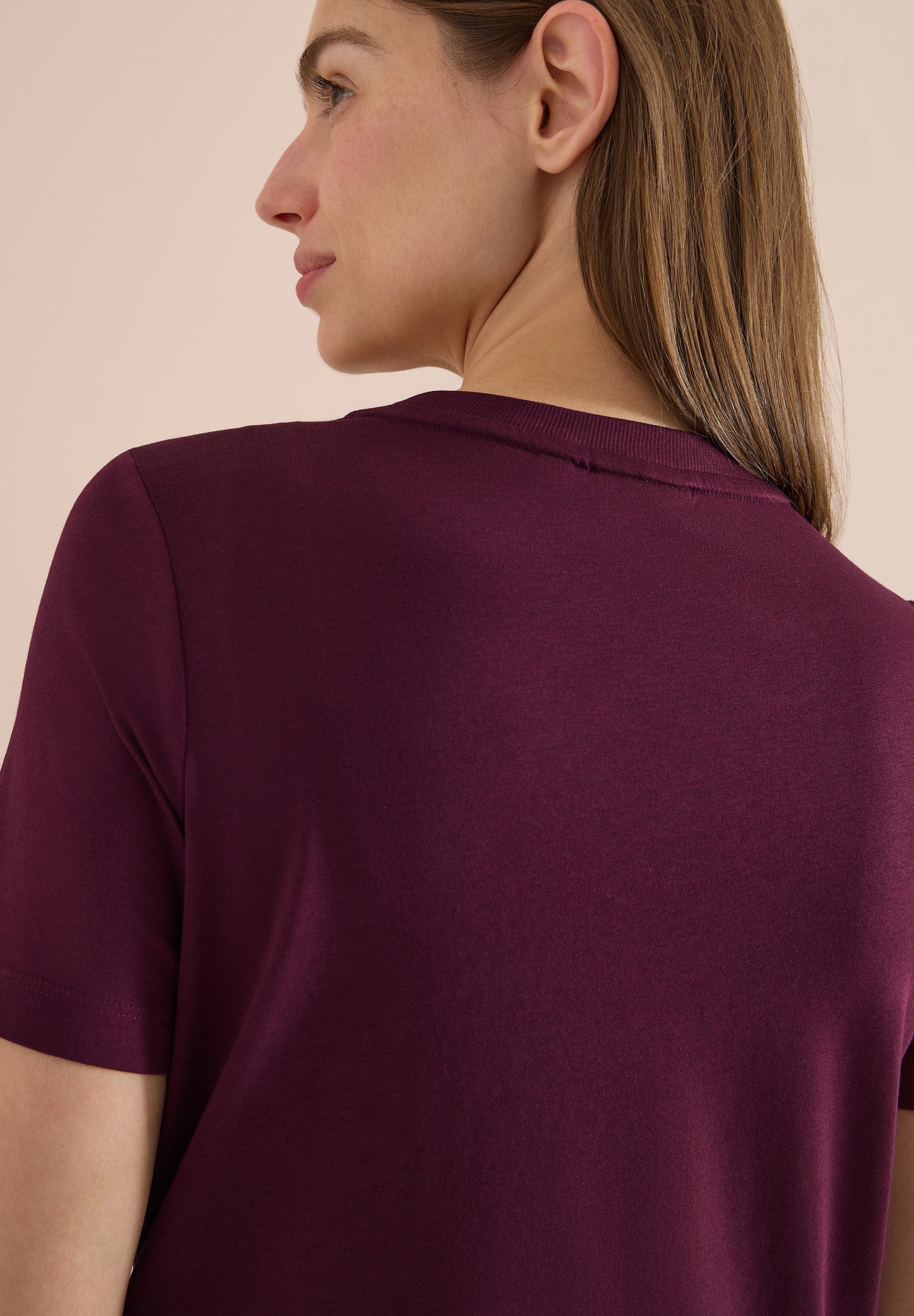 CECIL - T-Shirt mit Rundhals und Artwork - Farbe: sweet grape red
