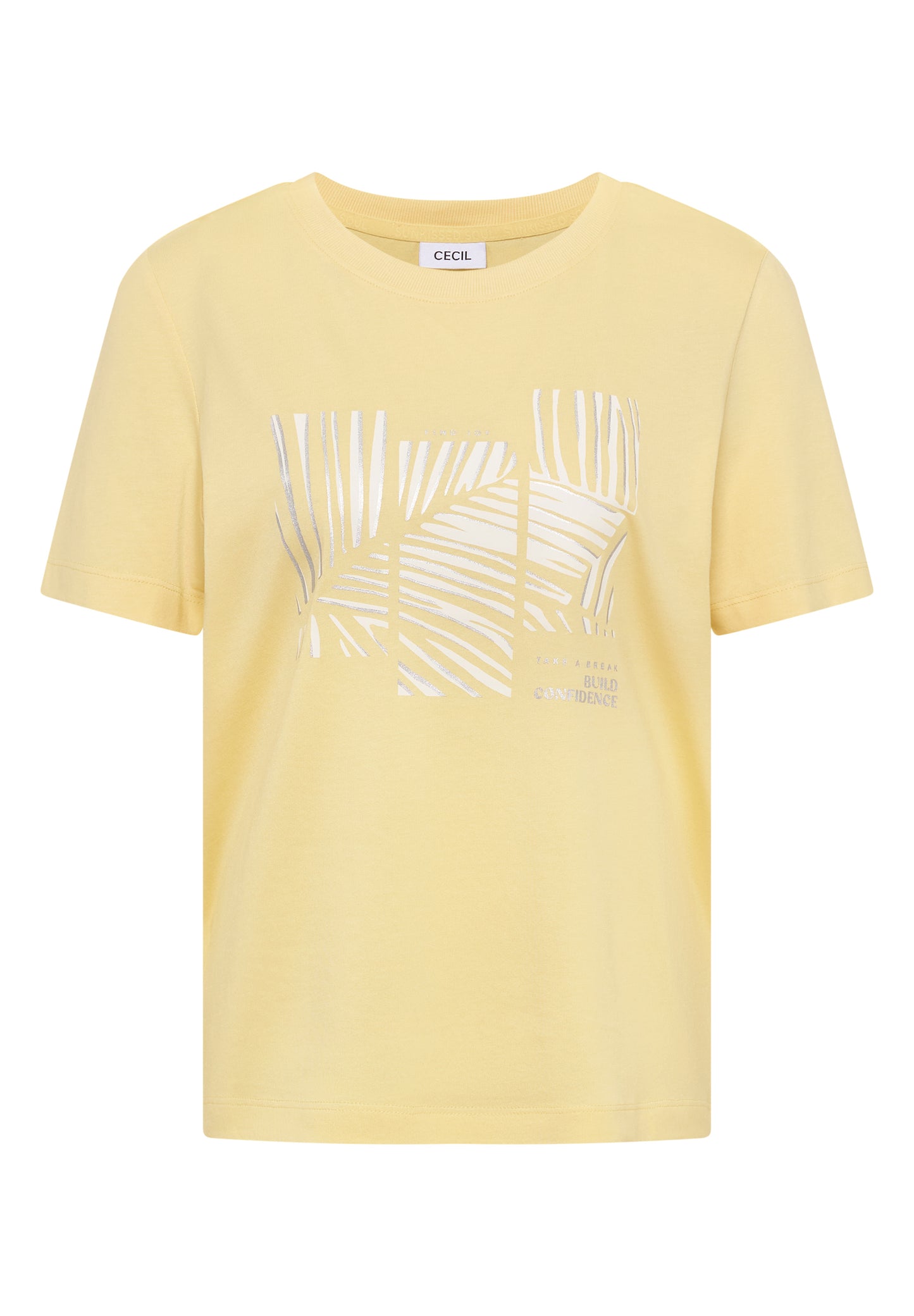 CECIL - T-Shirt mit Rundhals und Artwork - Farbe: buttermilk yellow
