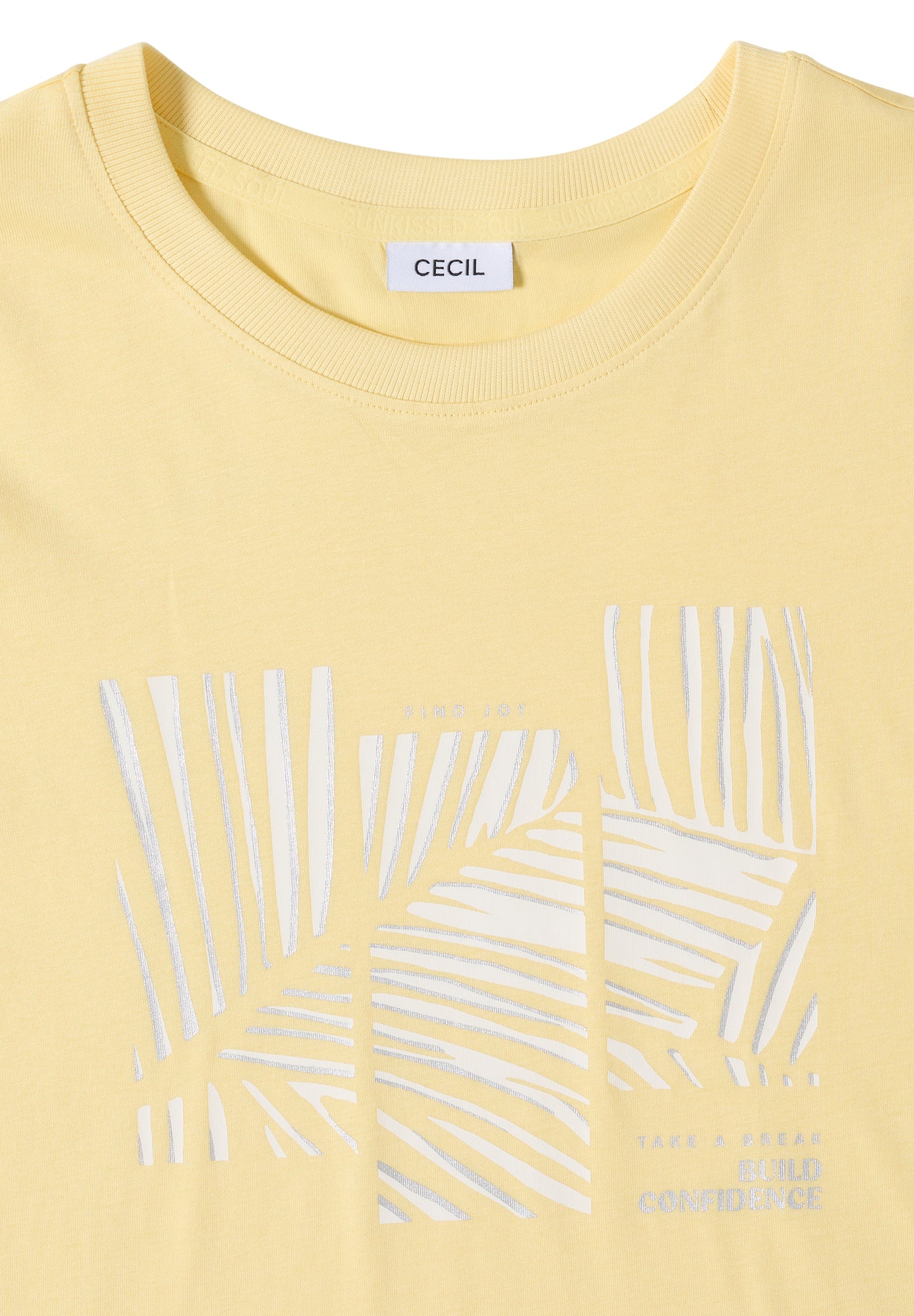 CECIL - T-Shirt mit Rundhals und Artwork - Farbe: buttermilk yellow