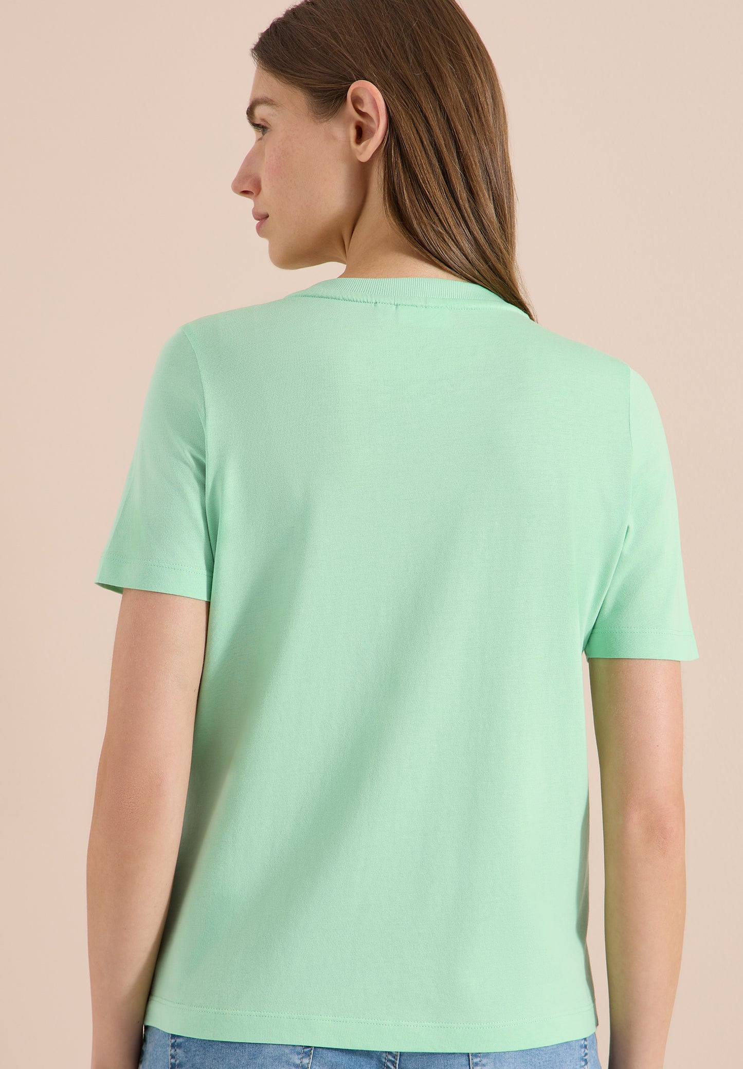 CECIL - T-Shirt mit Rundhals und Artwork - Farbe: juicy lime