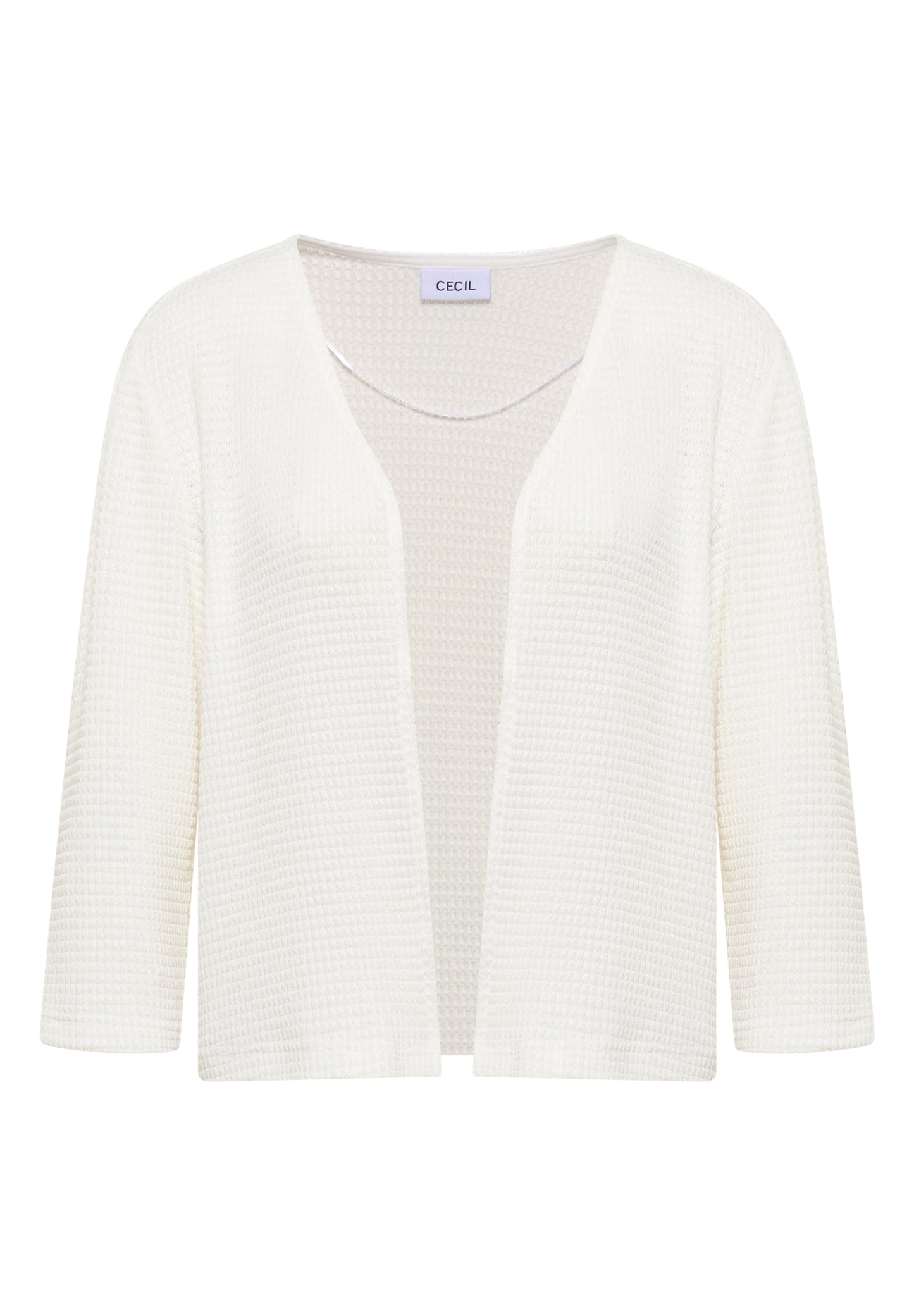 CECIL - Offene 3/4-Arm Jacke im Ajour-Look - Farbe: vanilla white
