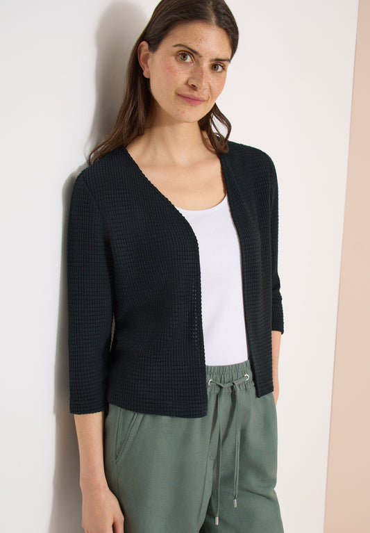CECIL - Offene 3/4-Arm Jacke im Ajour-Look - Farbe: palm breeze green