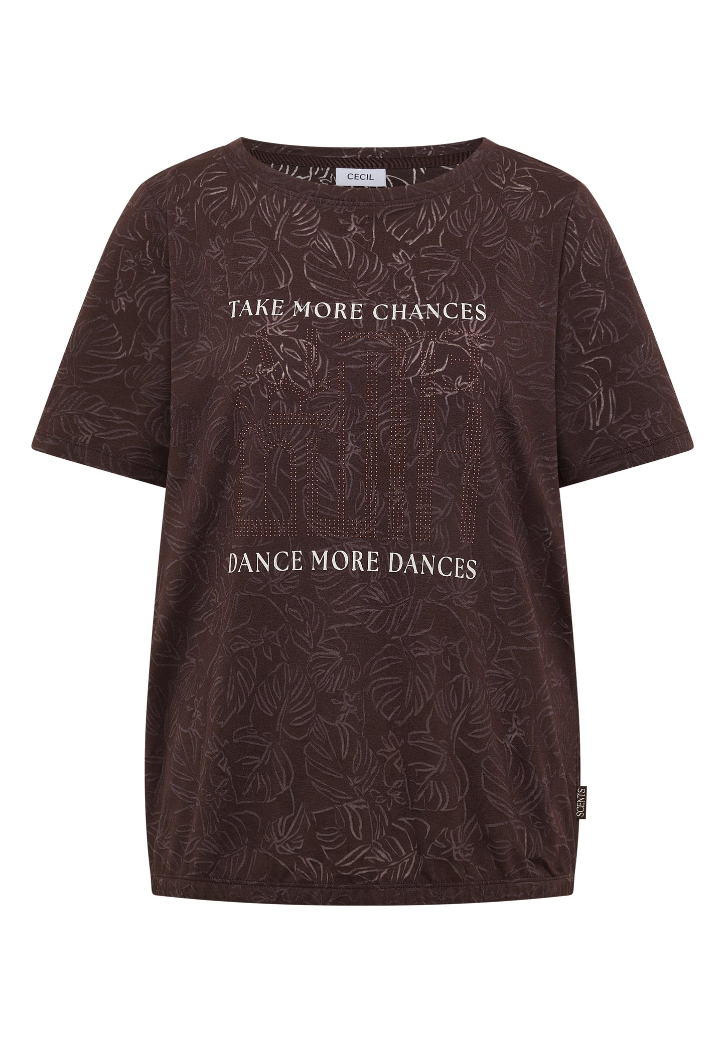 CECIL - T-Shirt in Ausbrenner-Optik - Farbe: brown cacao