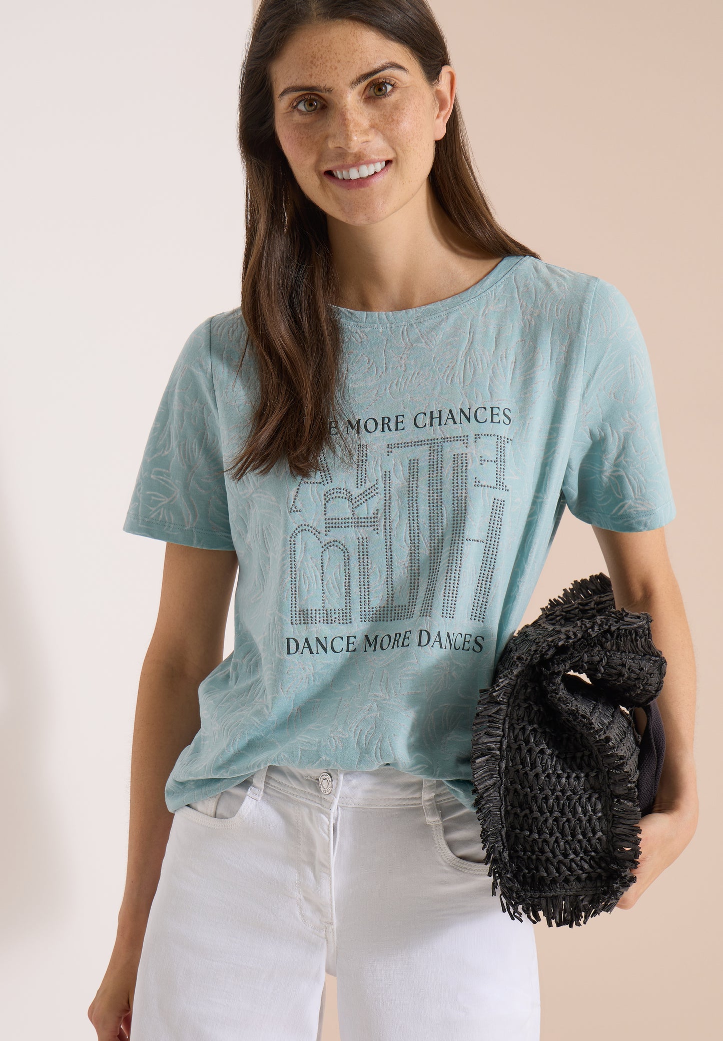 CECIL - T-Shirt in Ausbrenner-Optik - Farbe: crystal mint