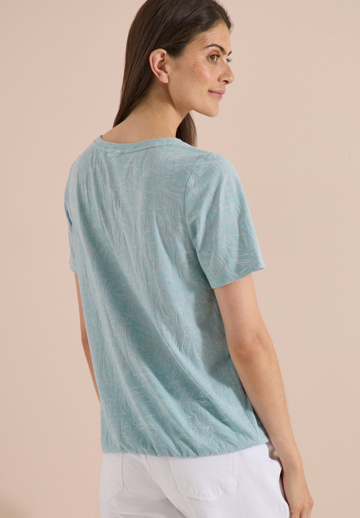 CECIL - T-Shirt in Ausbrenner-Optik - Farbe: crystal mint