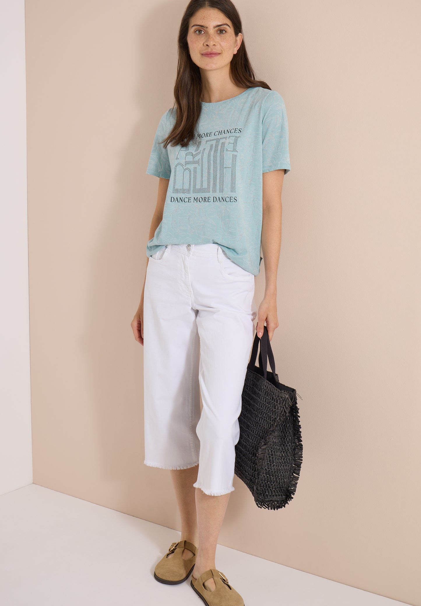 CECIL - T-Shirt in Ausbrenner-Optik - Farbe: crystal mint