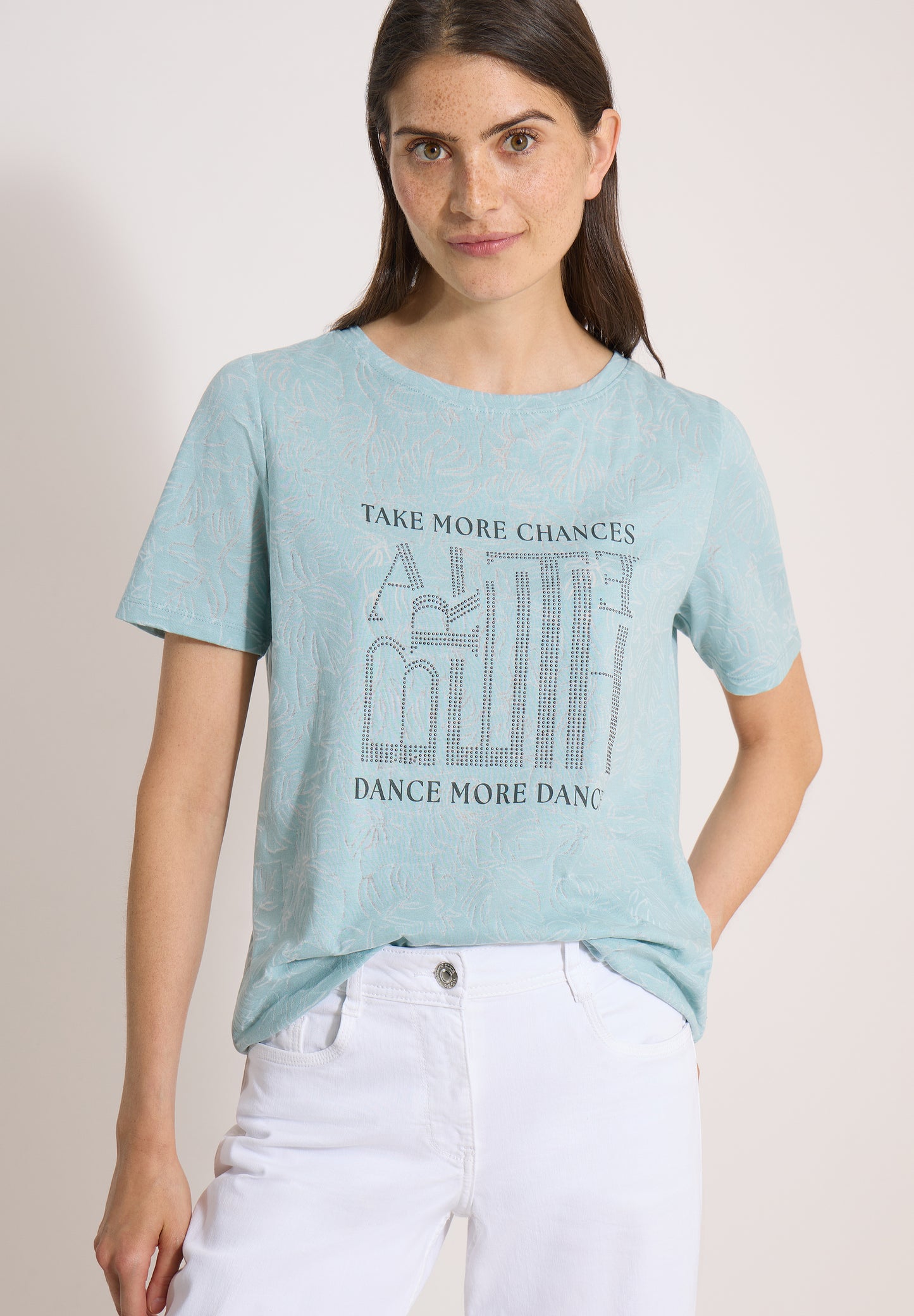 CECIL - T-Shirt in Ausbrenner-Optik - Farbe: crystal mint