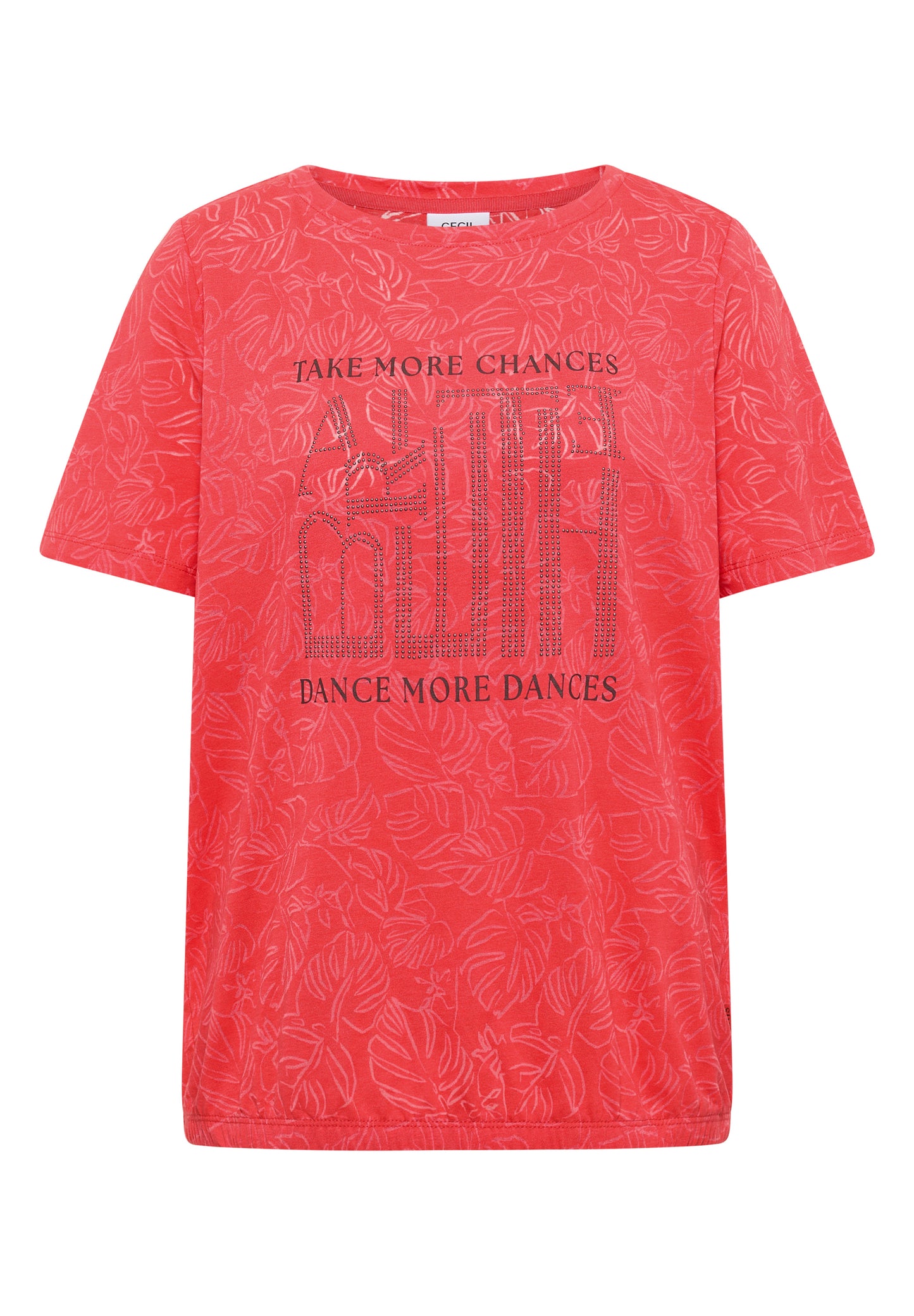 CECIL - T-Shirt in Ausbrenner-Optik - Farbe: coral