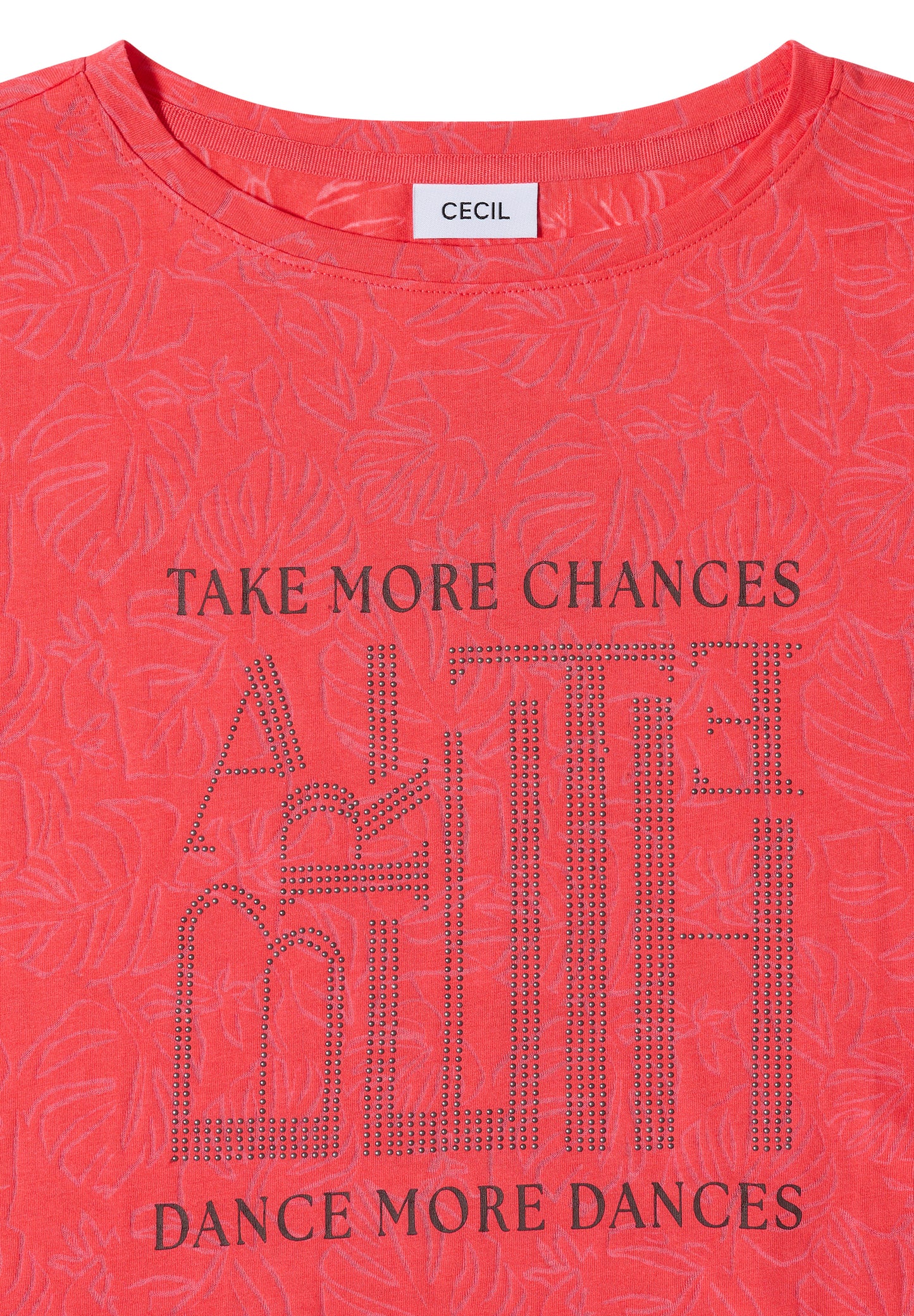 CECIL - T-Shirt in Ausbrenner-Optik - Farbe: coral