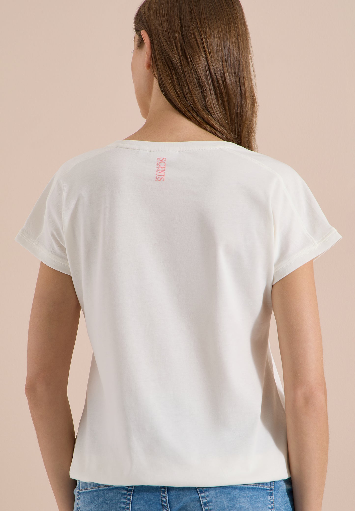 CECIL - T-Shirt mit Rundhals und Embroidery - Farbe: vanilla white