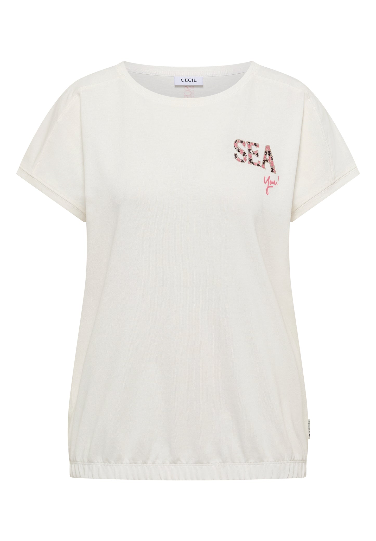 CECIL - T-Shirt mit Rundhals und Embroidery - Farbe: vanilla white