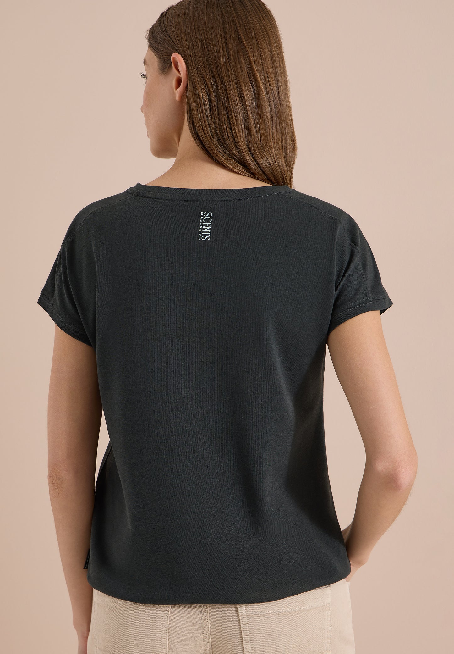 CECIL - T-Shirt mit Rundhals und Embroidery - Farbe: palm breeze green