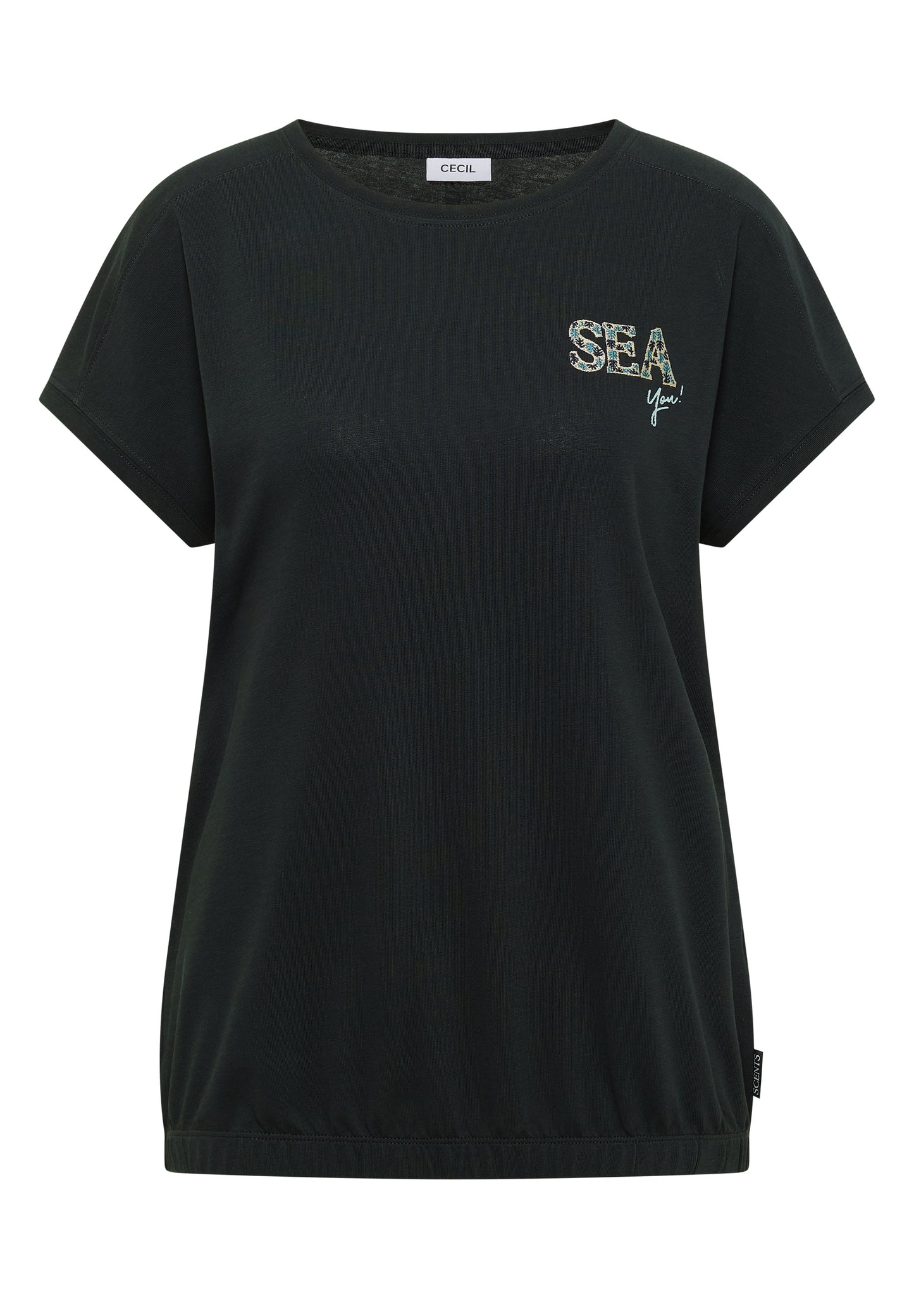 CECIL - T-Shirt mit Rundhals und Embroidery - Farbe: palm breeze green