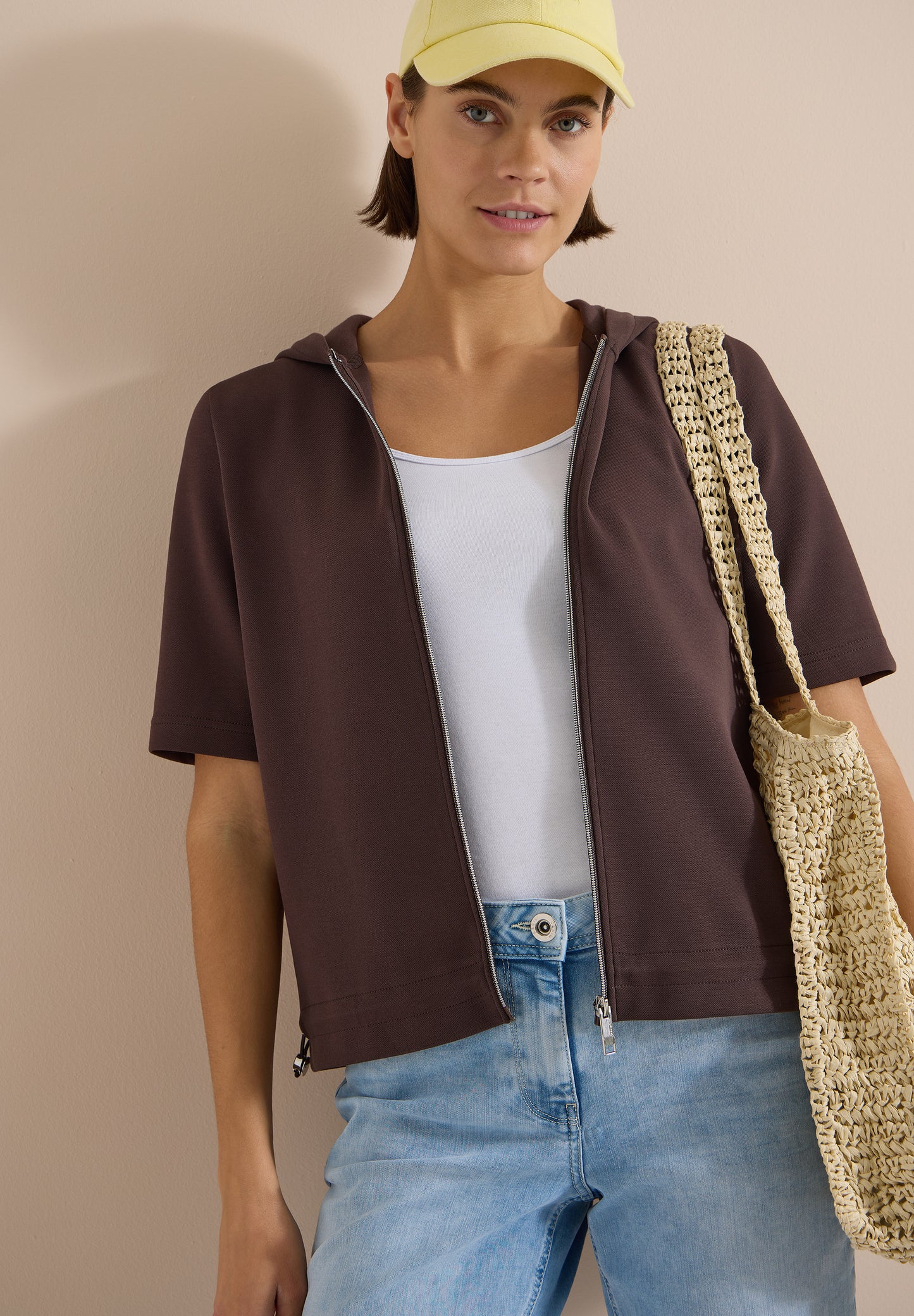 CECIL - Kapuzenjacke mit seitlichen Tunnelzügen - Farbe: brown cacao