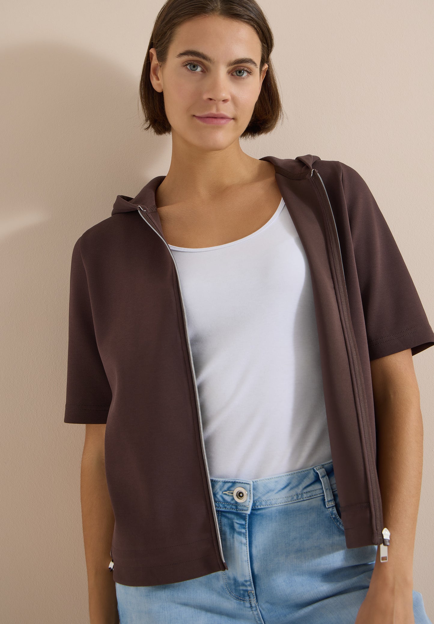 CECIL - Kapuzenjacke mit seitlichen Tunnelzügen - Farbe: brown cacao