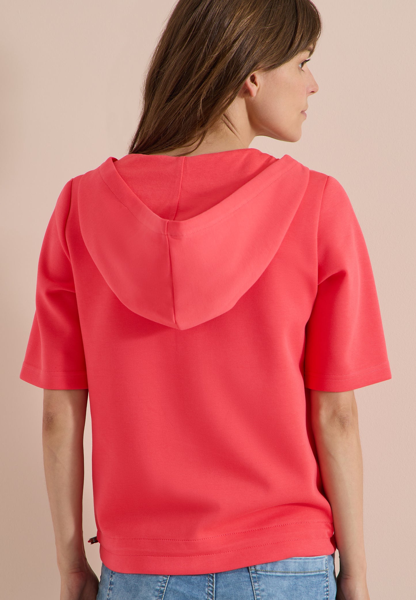 CECIL - Kapuzenjacke mit seitlichen Tunnelzüen - Farbe: coral