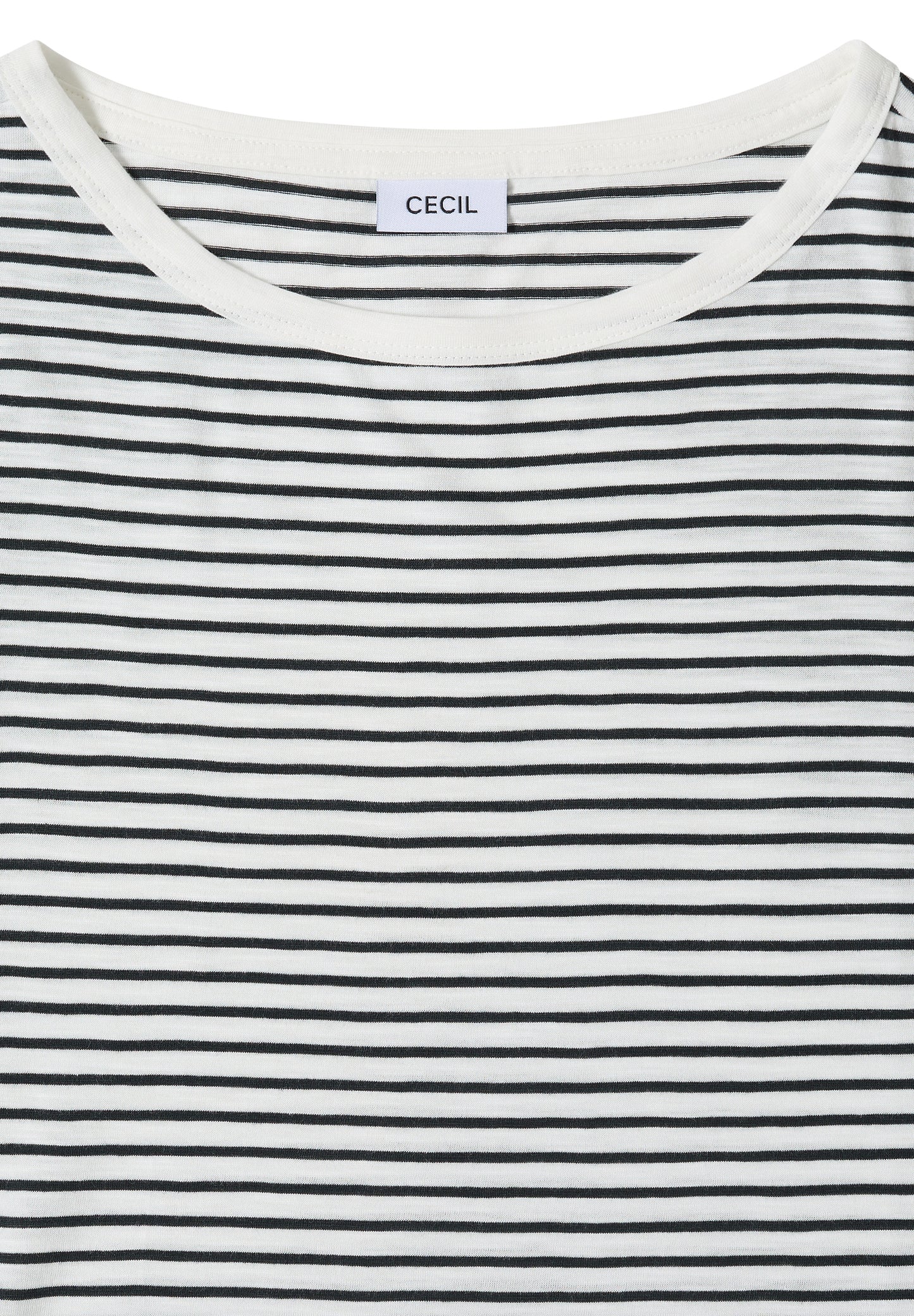 CECIL - T-Shirt mit Boat Neck und Streifen - Farbe: palm breeze green