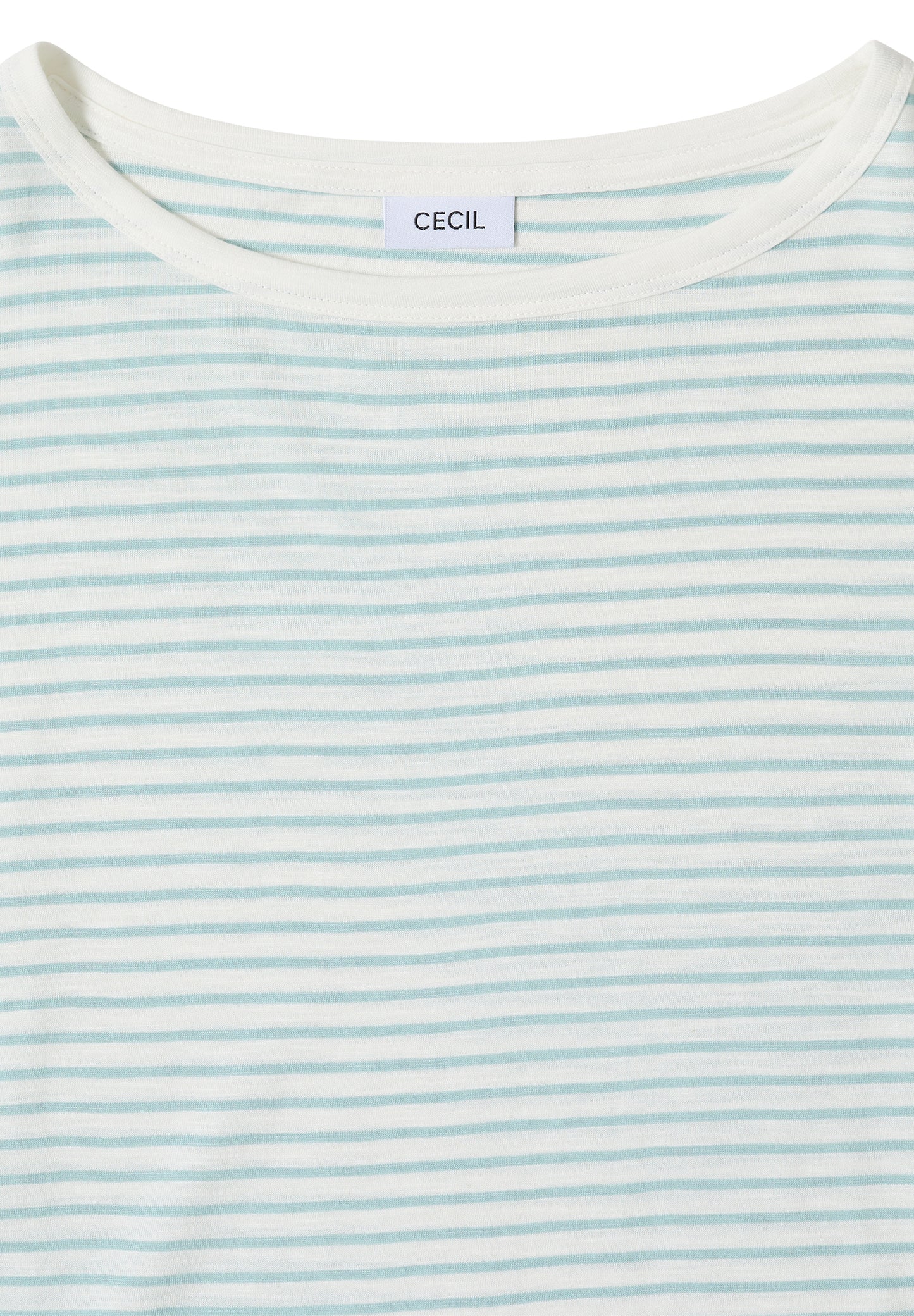 CECIL - T-Shirt mit Boat Neck und Streifen - Farbe: crystal mint