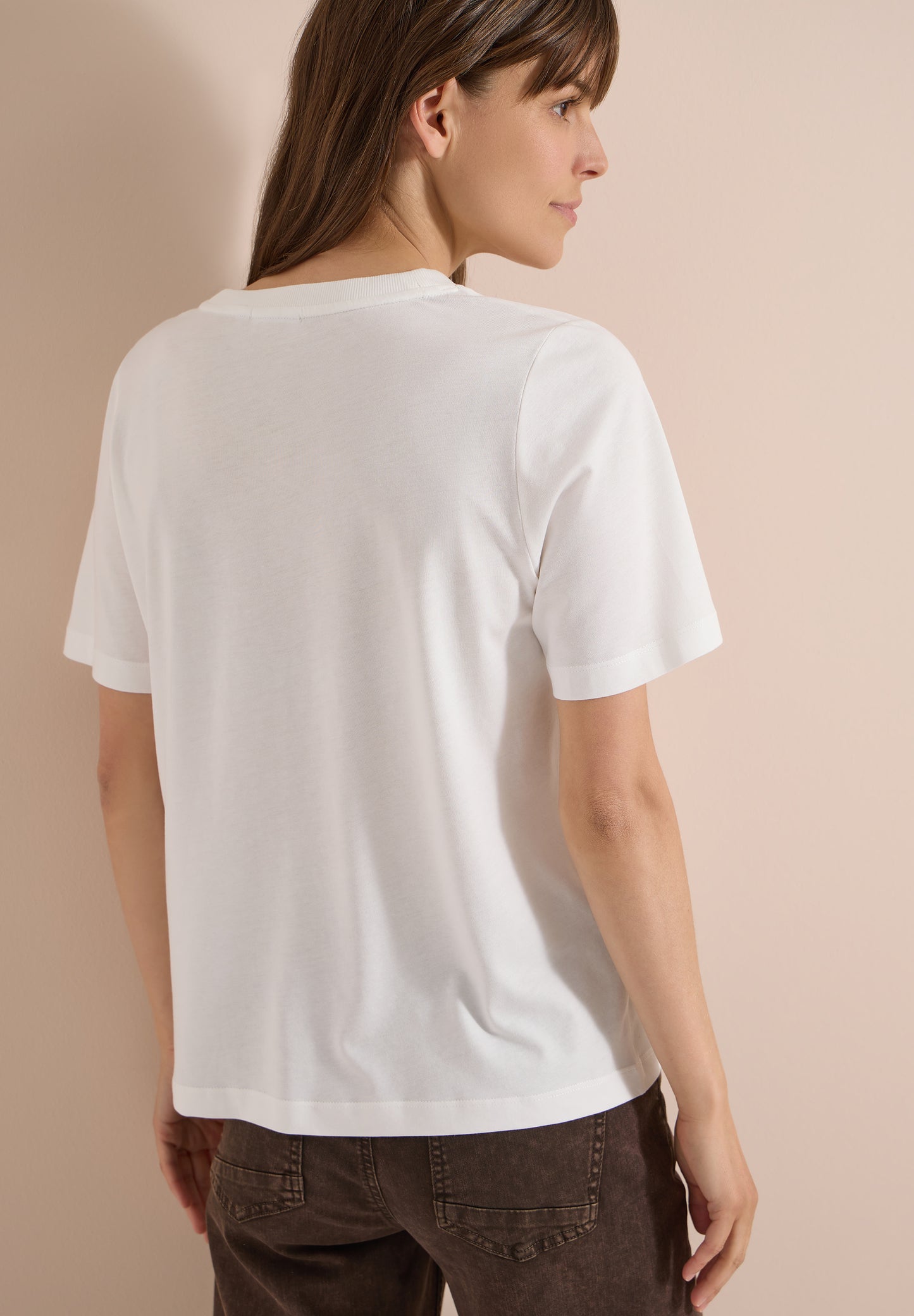 CECIL - T-Shirt mit Rundhals und Frontprint - Farbe: vanilla white