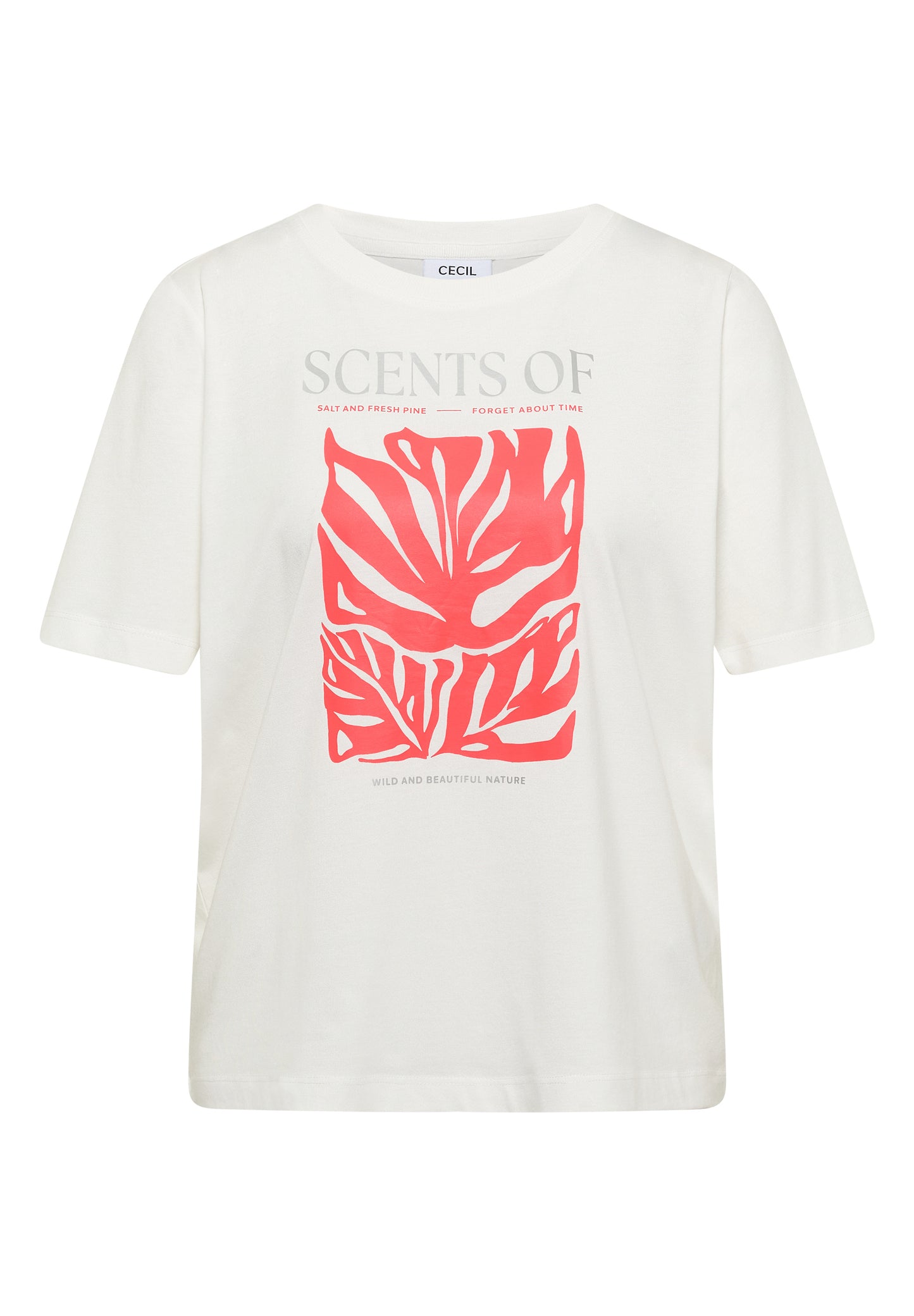 CECIL - T-Shirt mit Rundhals und Frontprint - Farbe: vanilla white