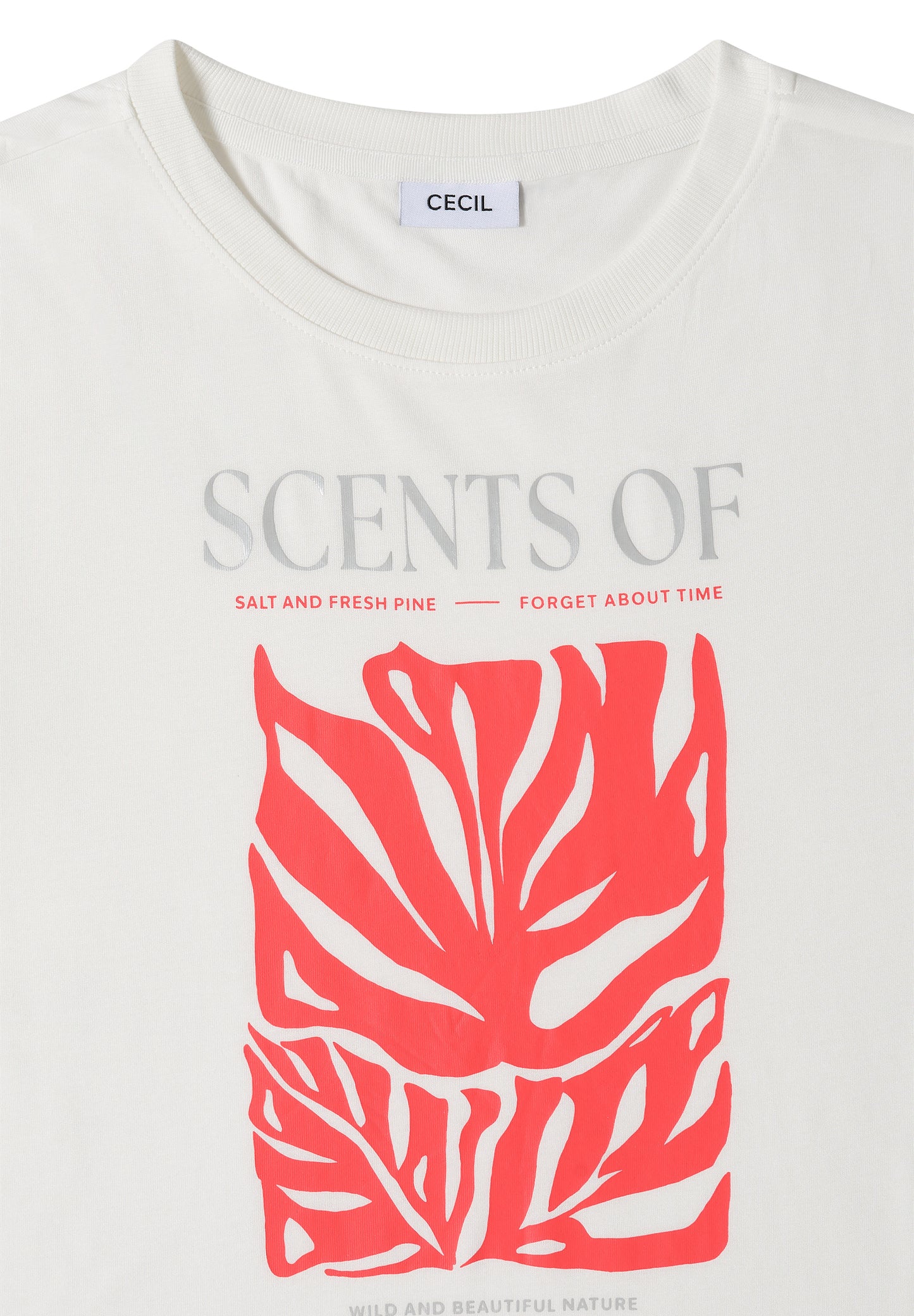 CECIL - T-Shirt mit Rundhals und Frontprint - Farbe: vanilla white