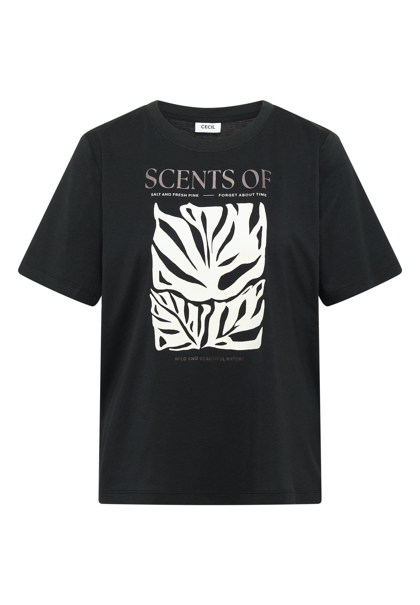 CECIL - T-Shirt mit Rundhals und Frontprint - Farbe: palm breeze green