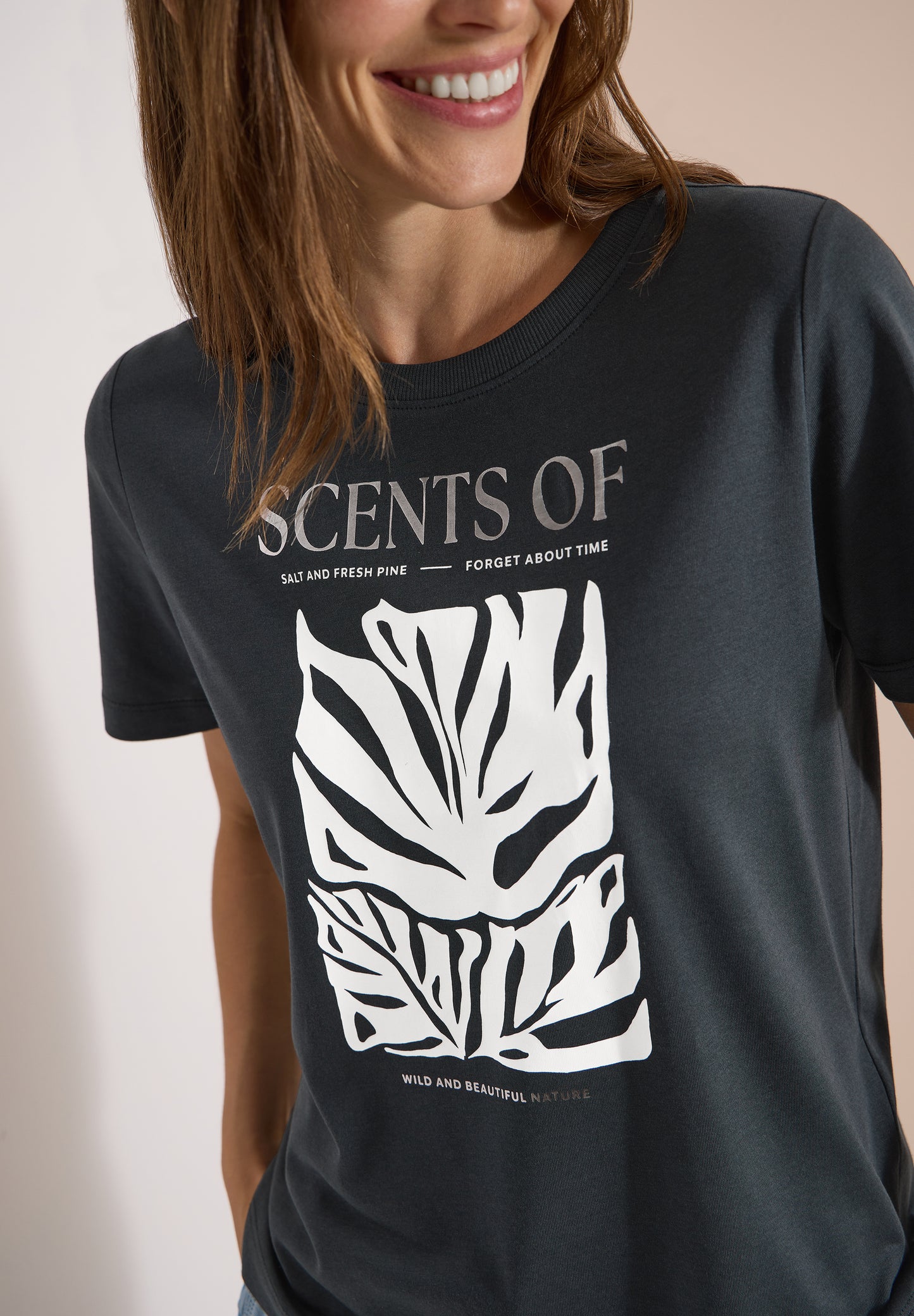 CECIL - T-Shirt mit Rundhals und Frontprint - Farbe: palm breeze green