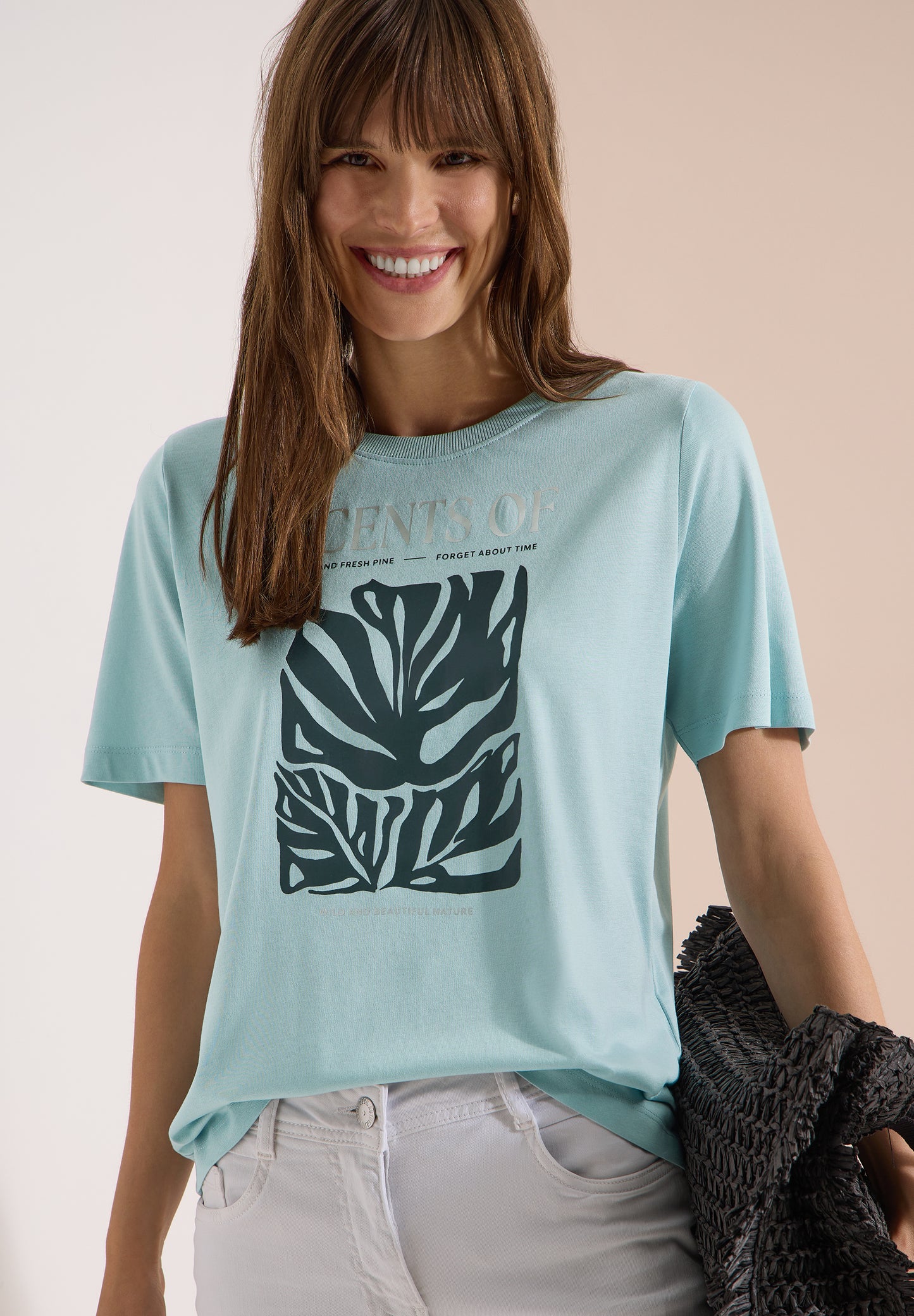 CECIL - T-Shirt mit Rundhals und Frontprint - Farbe: crystal mint