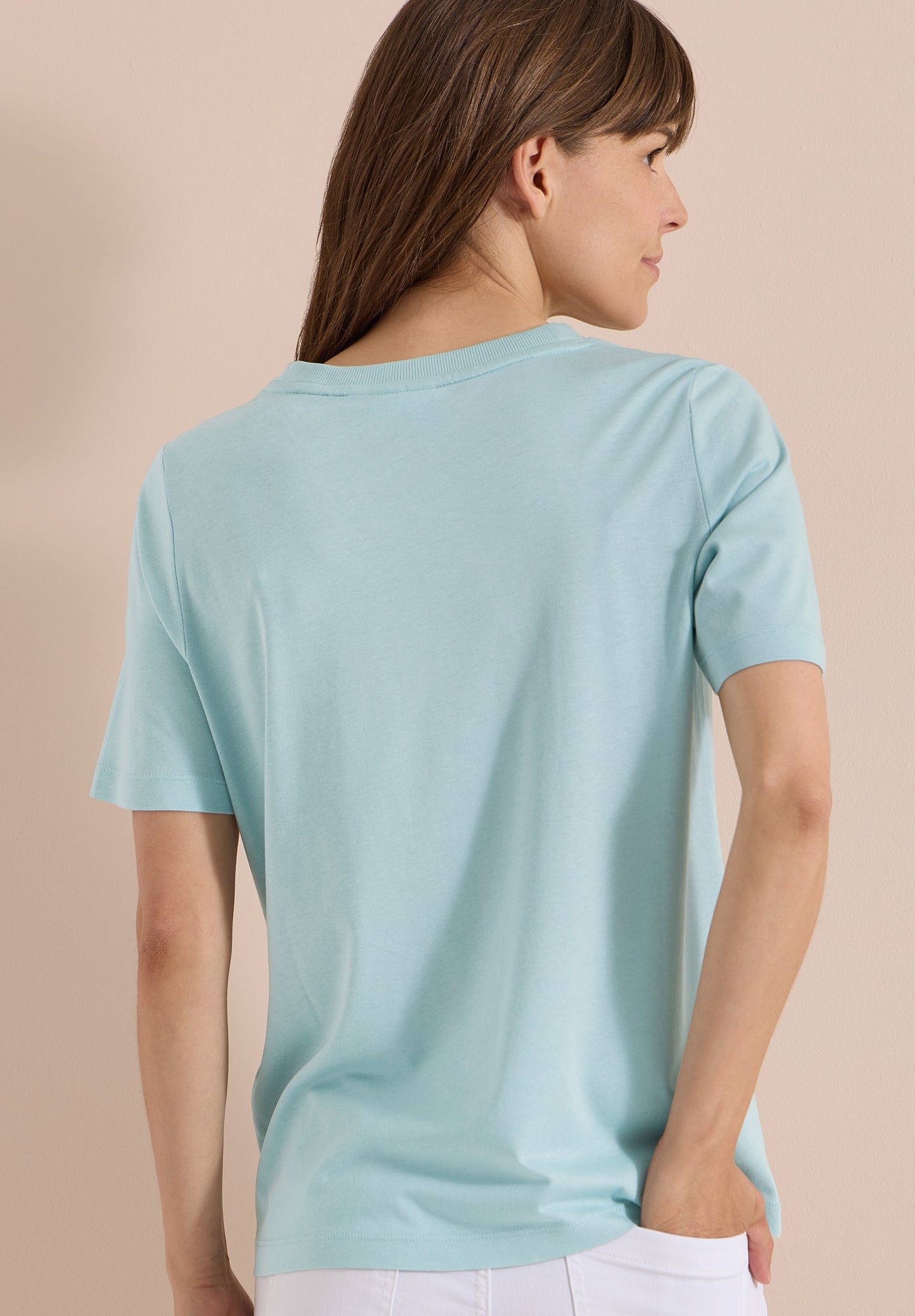 CECIL - T-Shirt mit Rundhals und Frontprint - Farbe: crystal mint