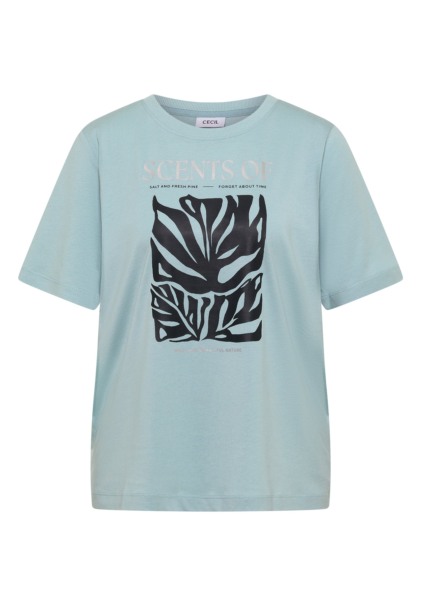 CECIL - T-Shirt mit Rundhals und Frontprint - Farbe: crystal mint