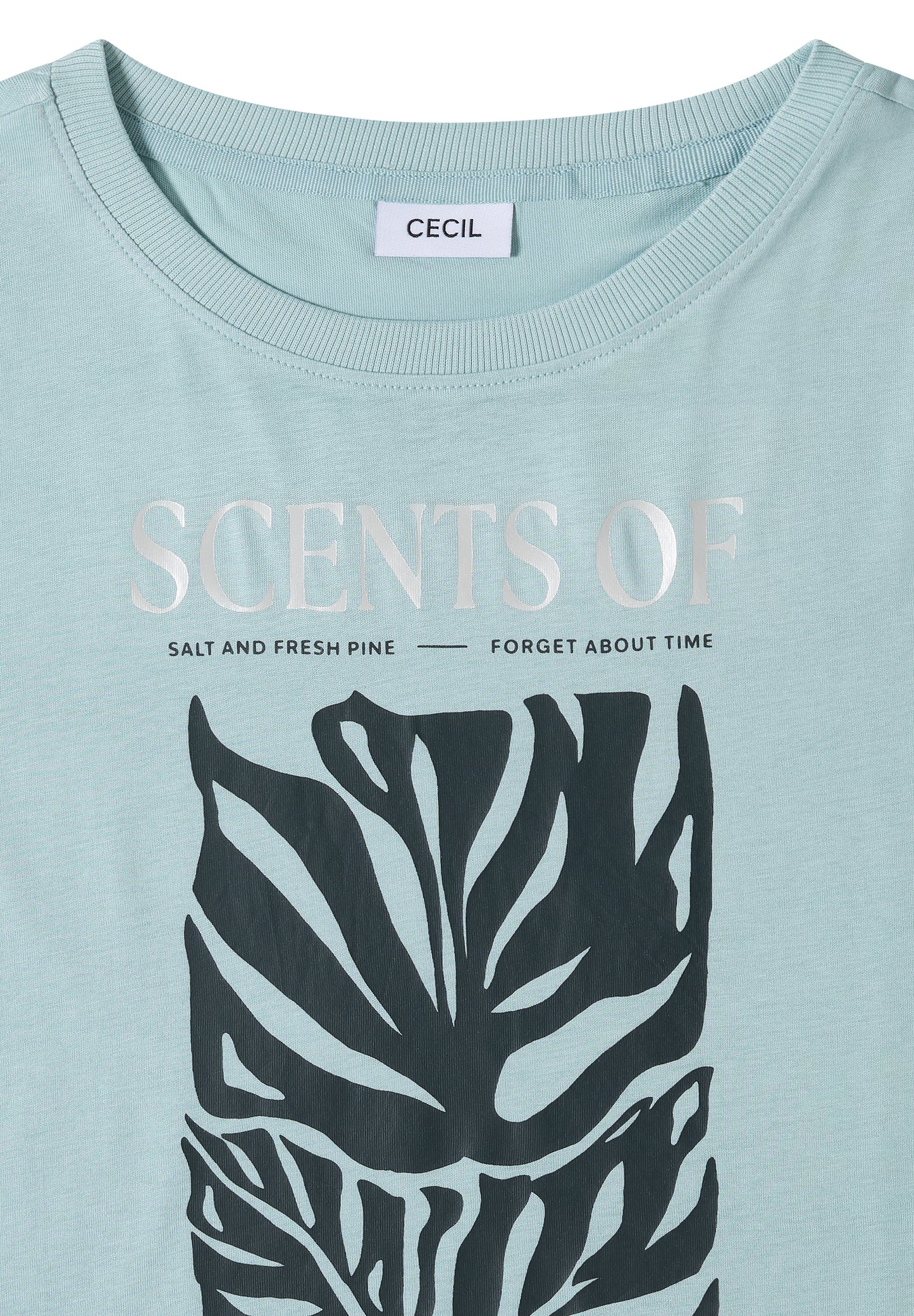 CECIL - T-Shirt mit Rundhals und Frontprint - Farbe: crystal mint