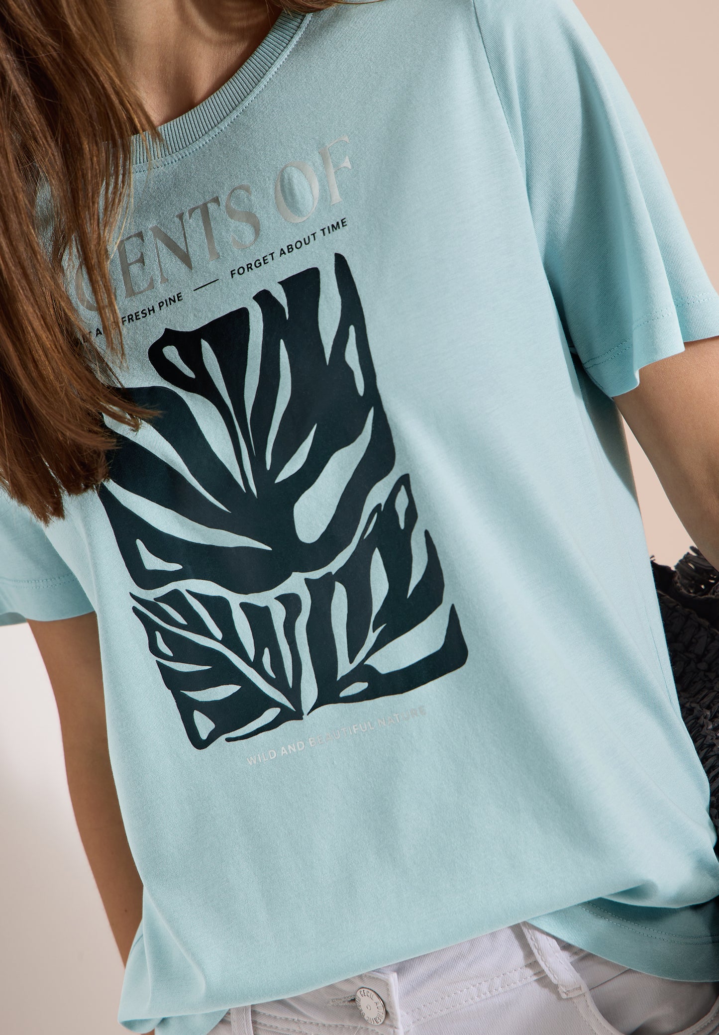 CECIL - T-Shirt mit Rundhals und Frontprint - Farbe: crystal mint